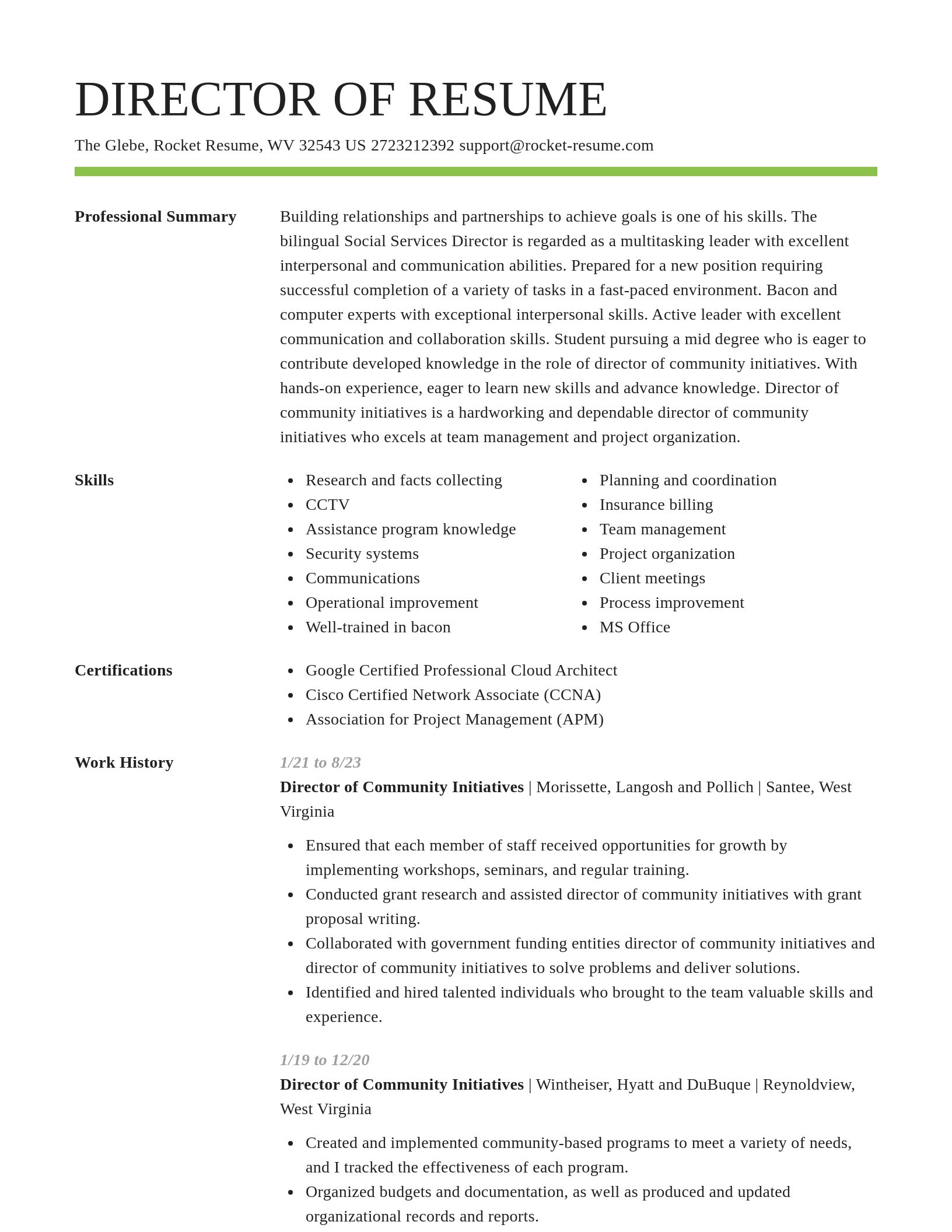 Smart resume template