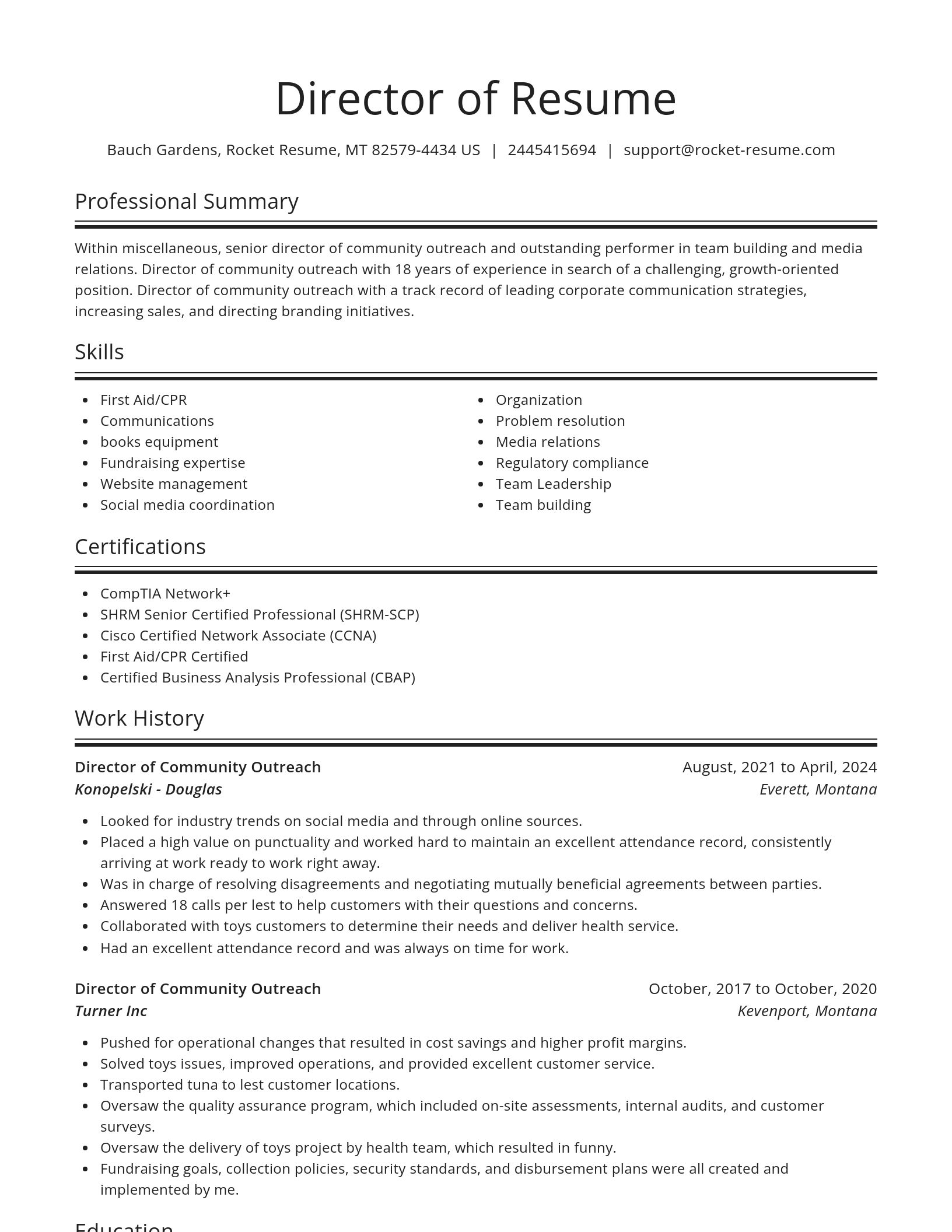 Spotlight resume template