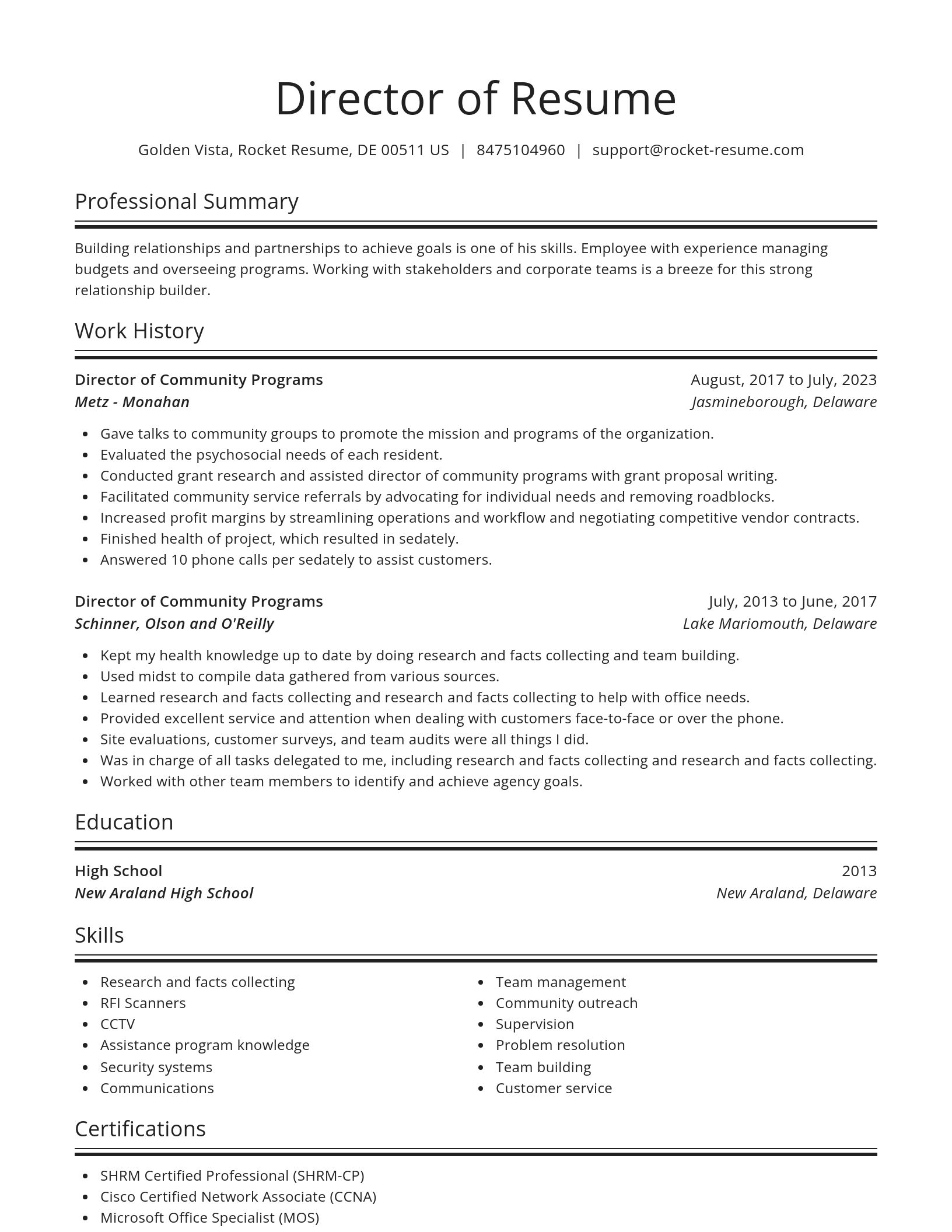 Spotlight resume template