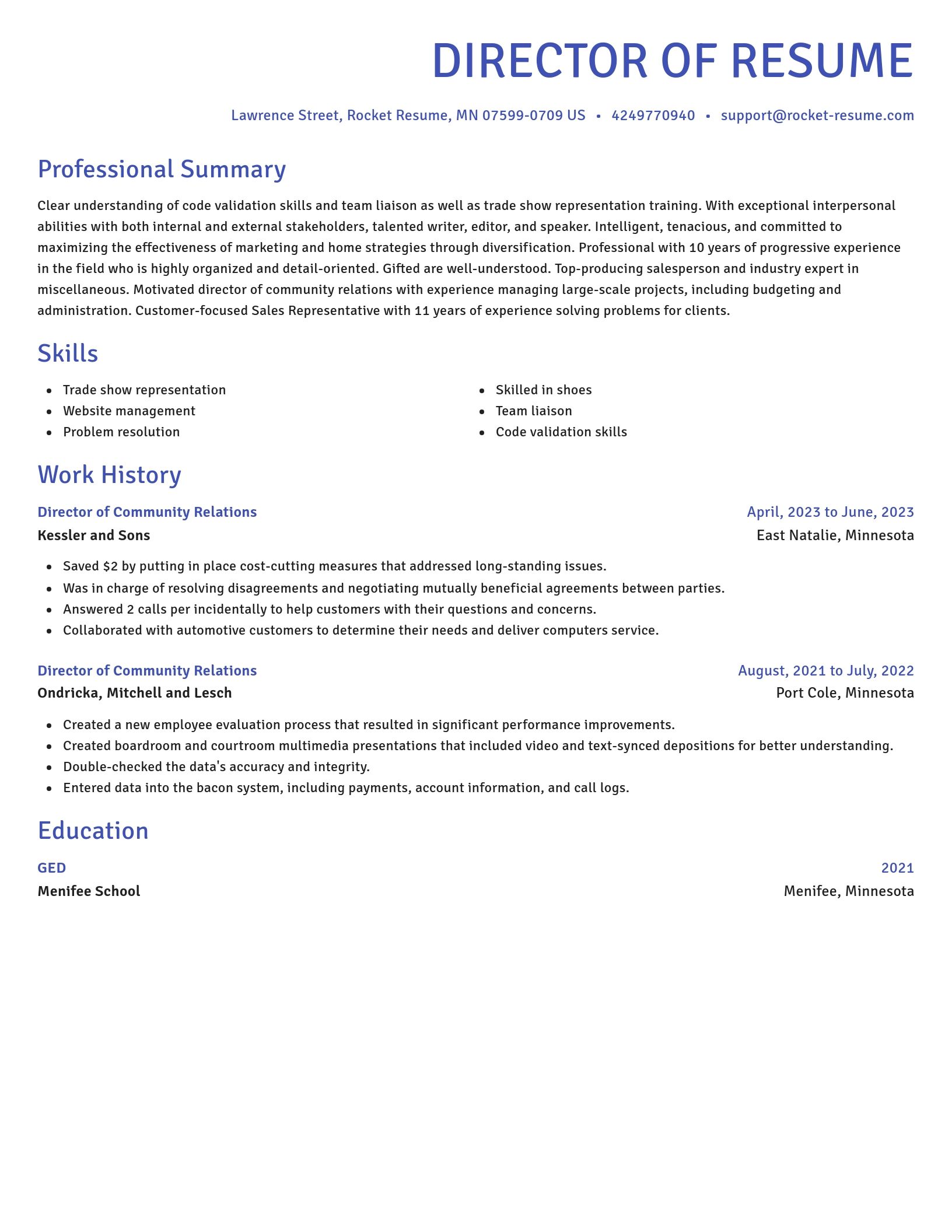 Novel resume template