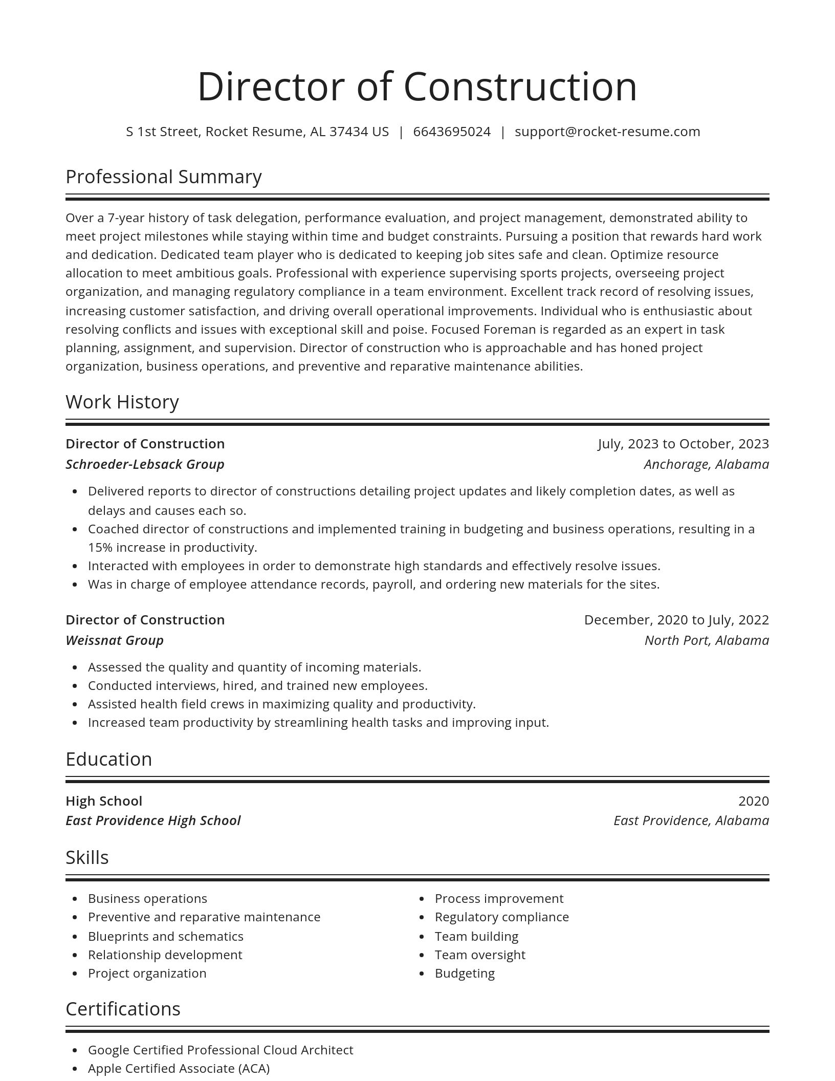 Spotlight resume template
