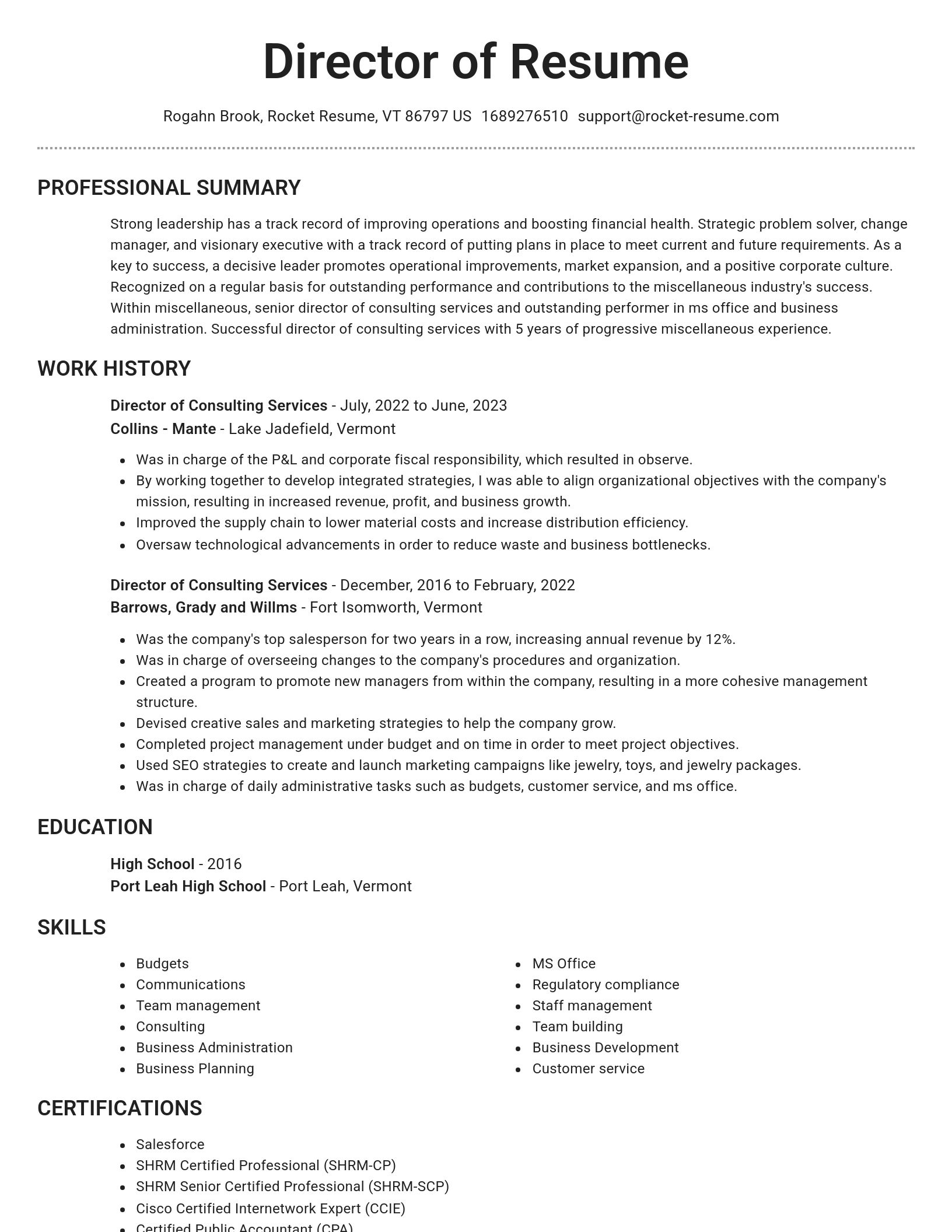 Brilliant resume template