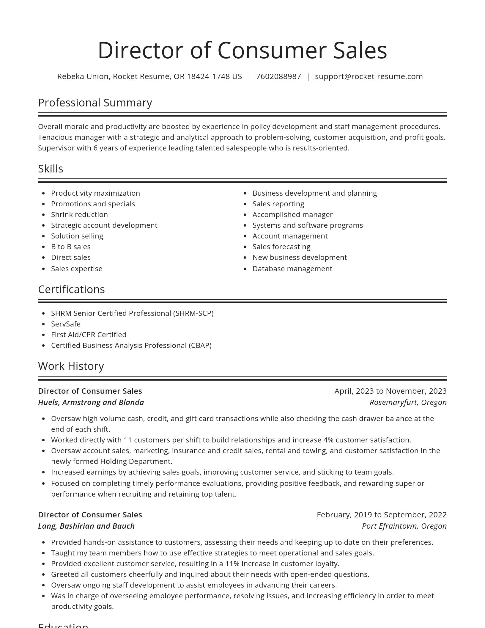 Spotlight resume template
