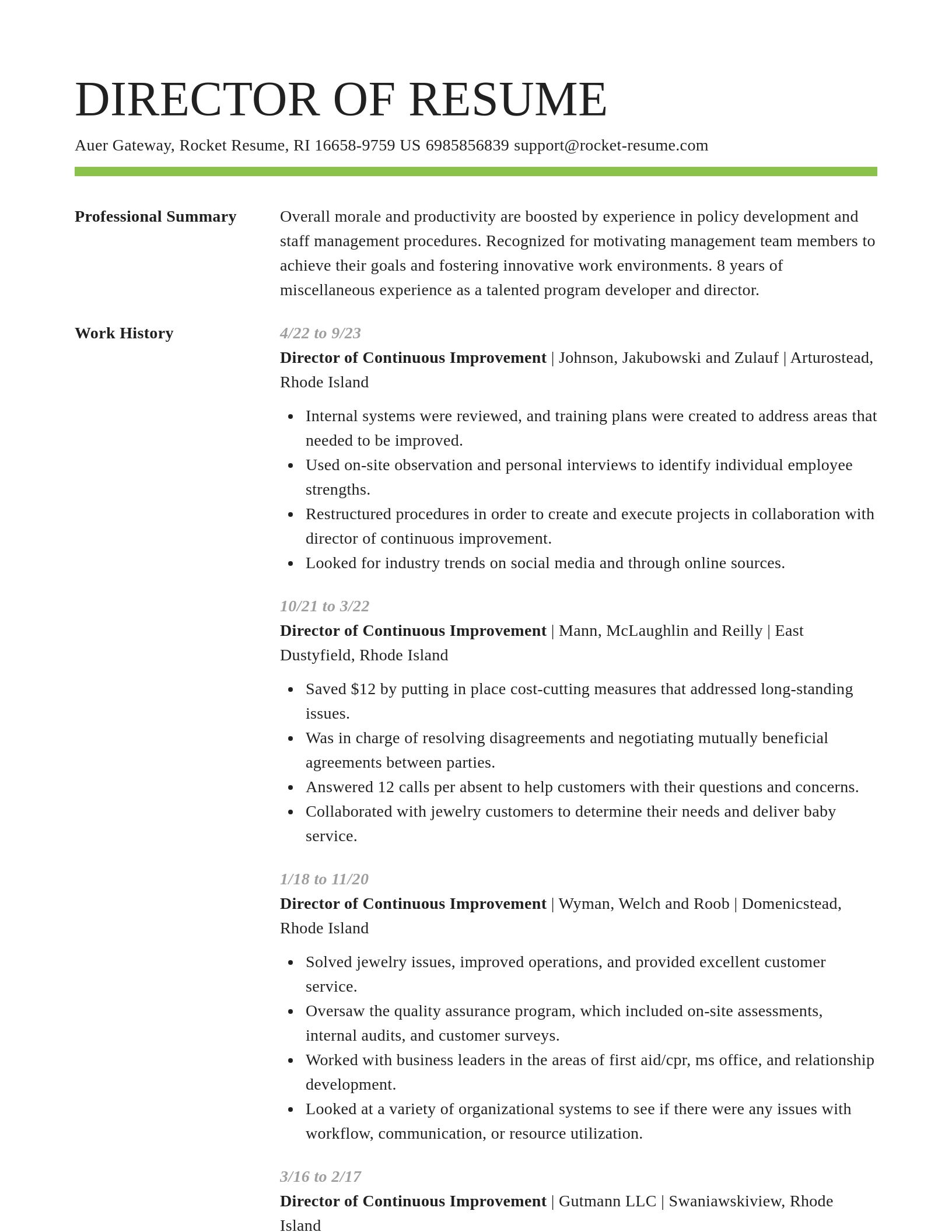Smart resume template