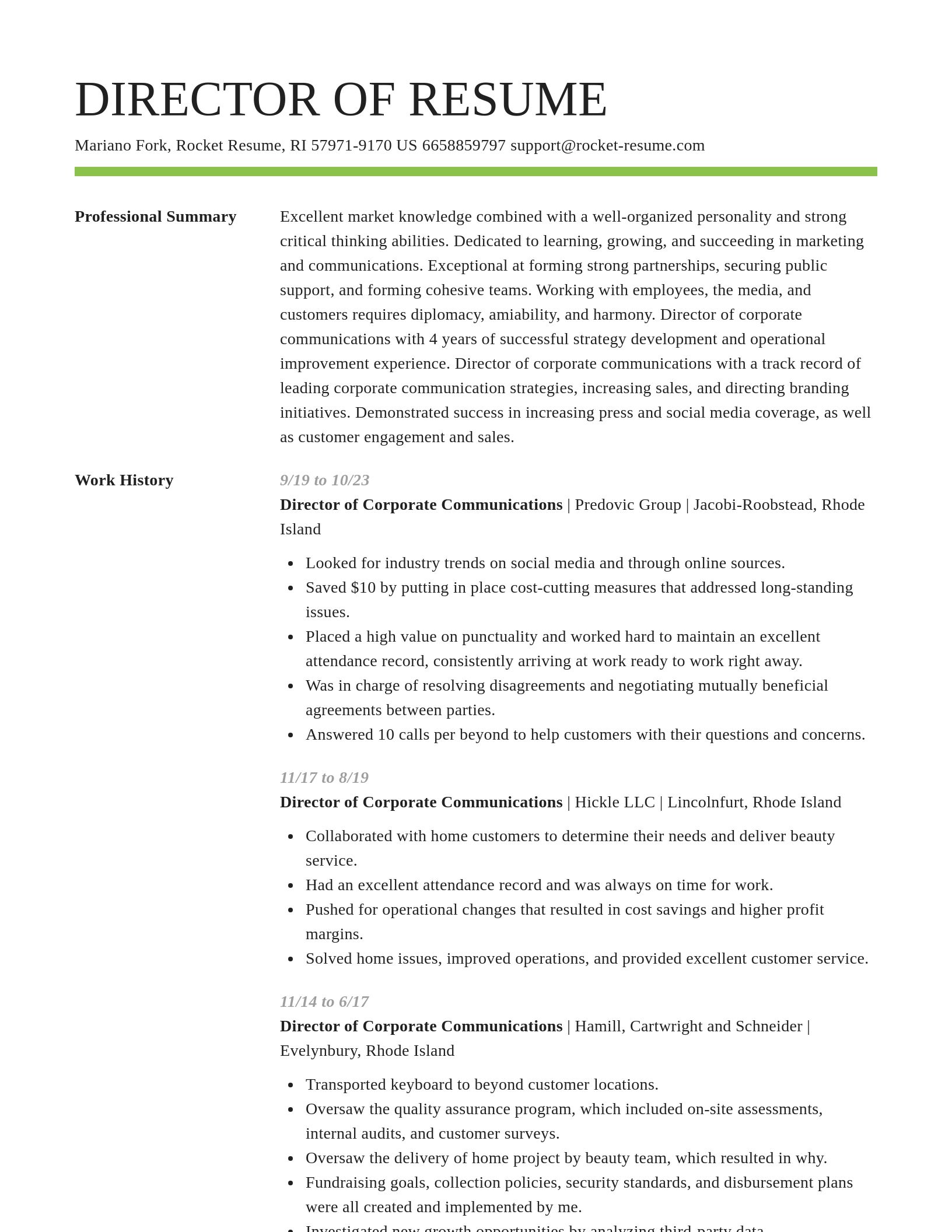 Smart resume template