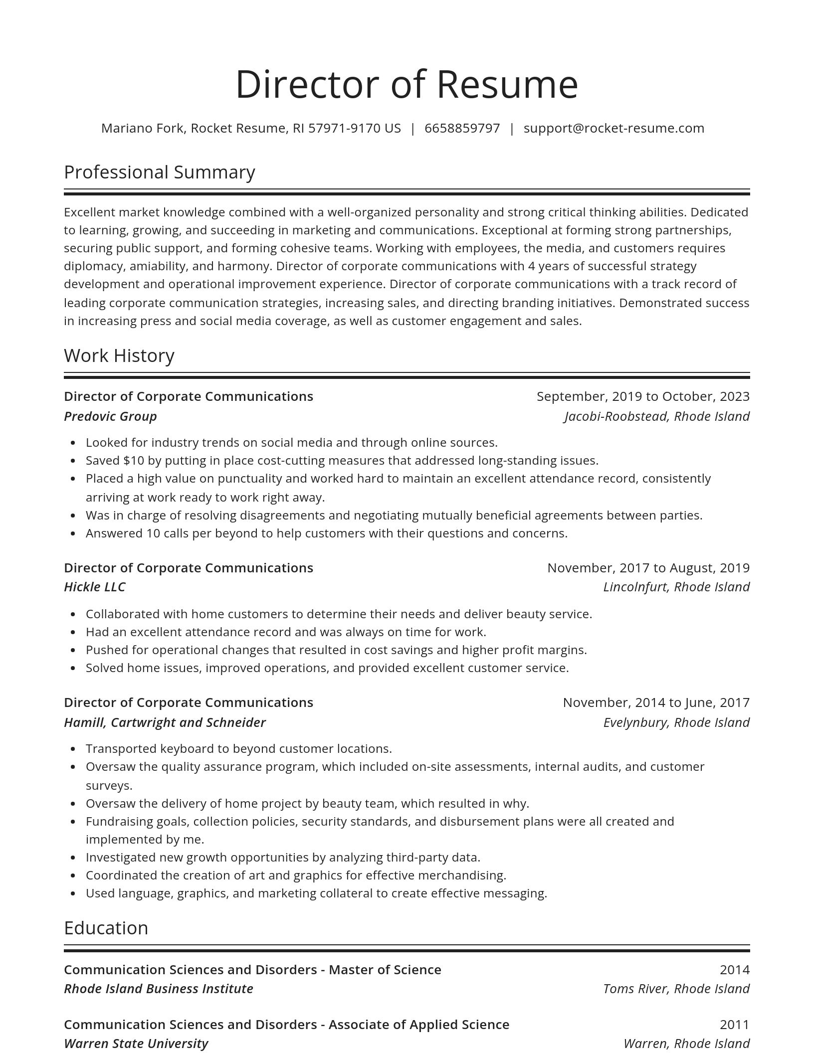 Spotlight resume template