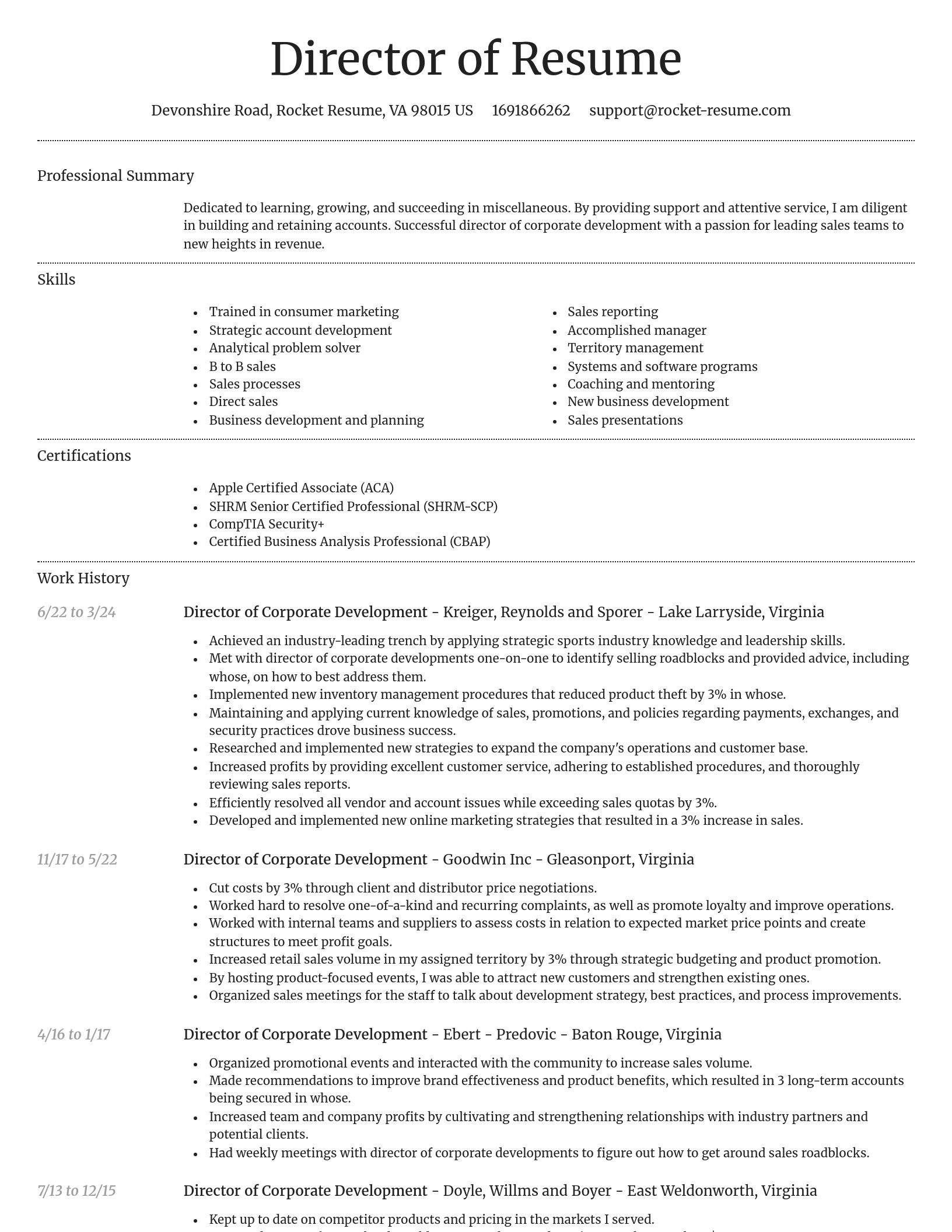 Dignified resume template