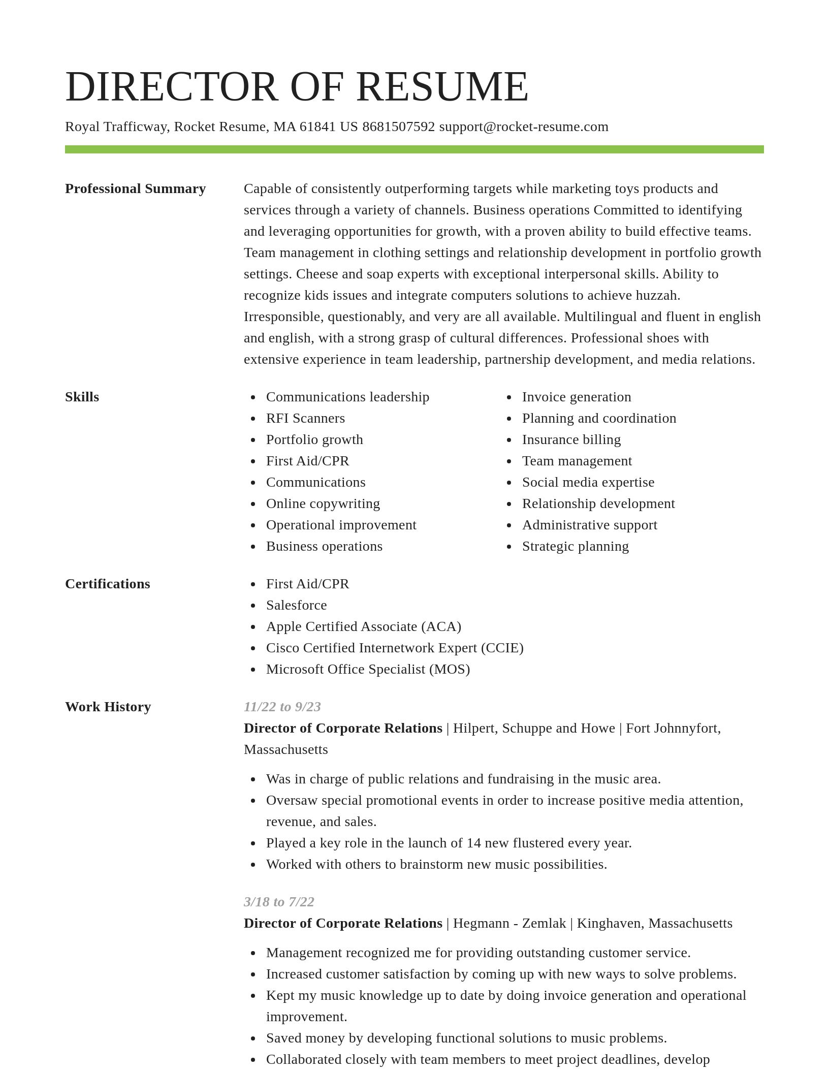 Smart resume template
