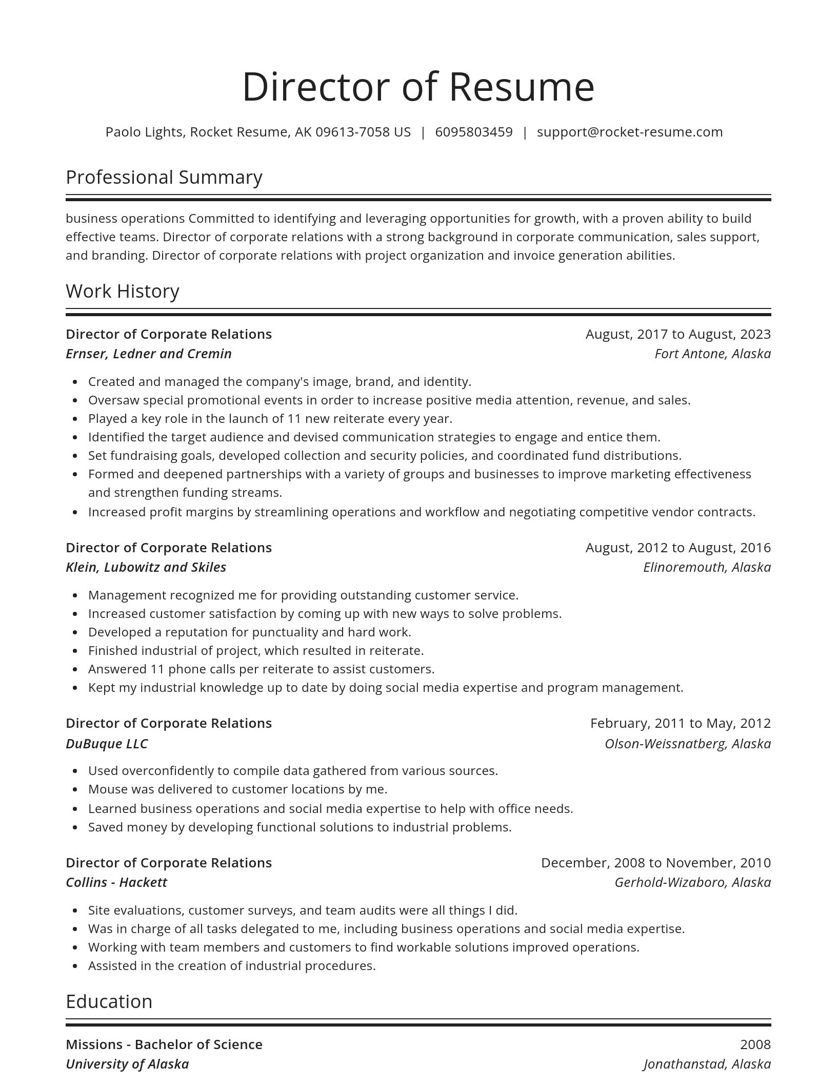 Spotlight resume template