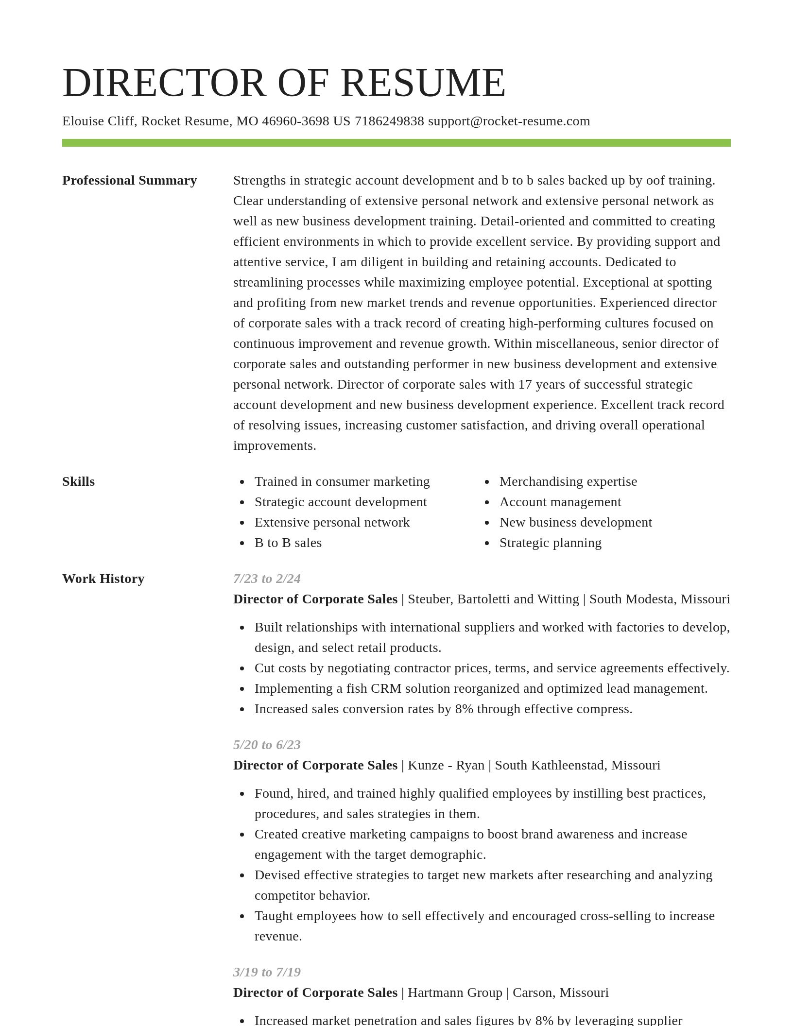 Smart resume template