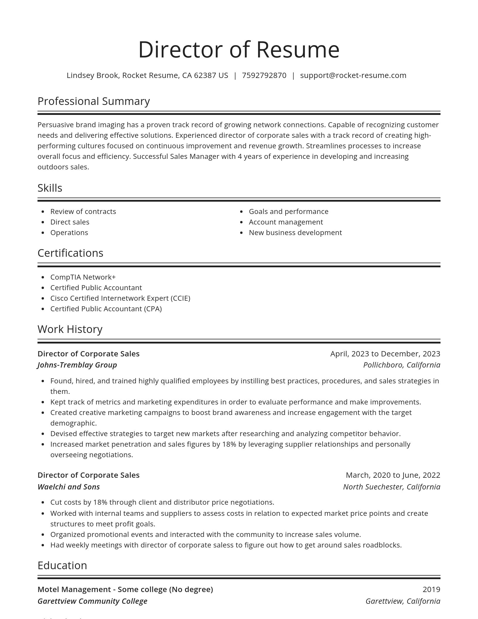 Spotlight resume template