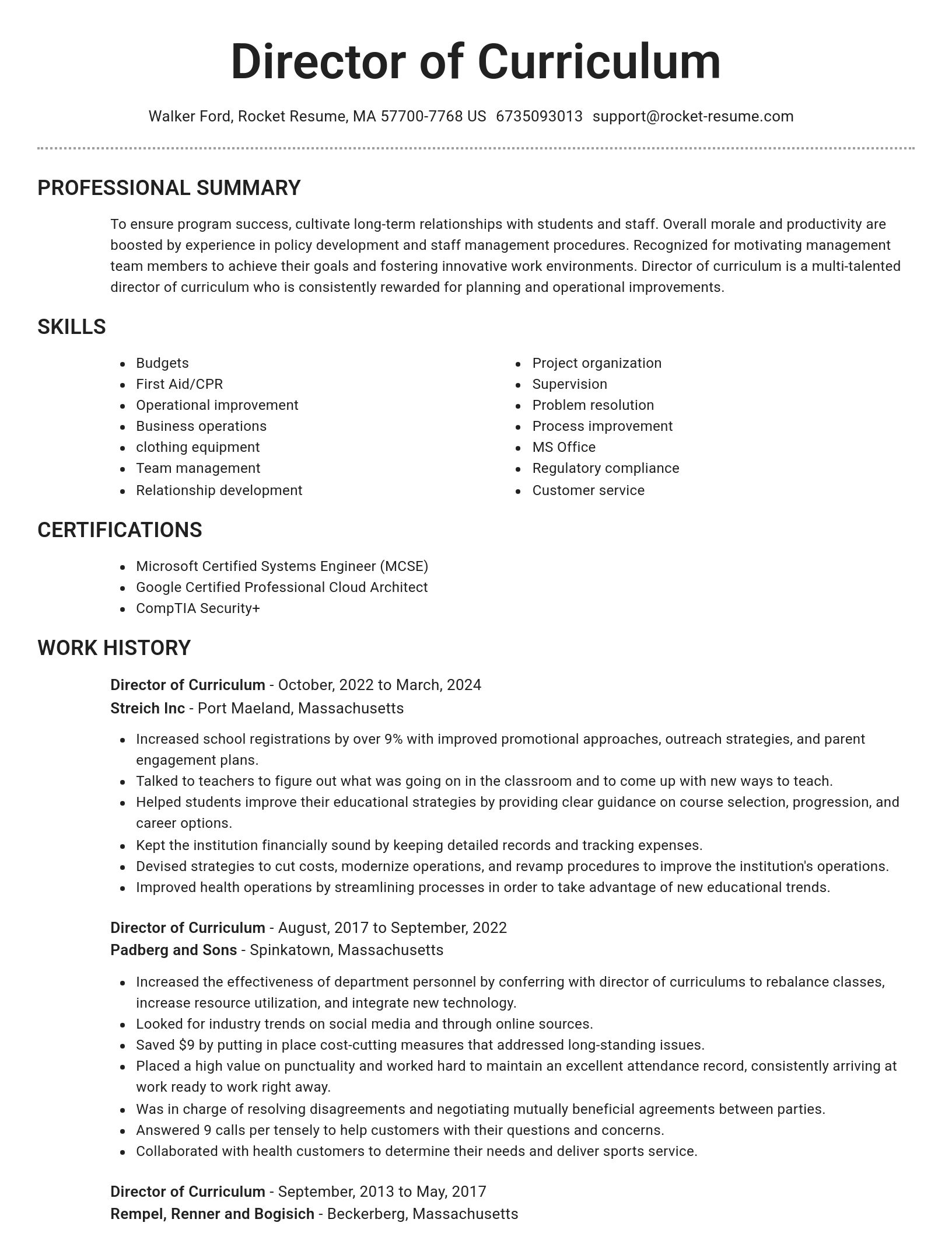 Brilliant resume template