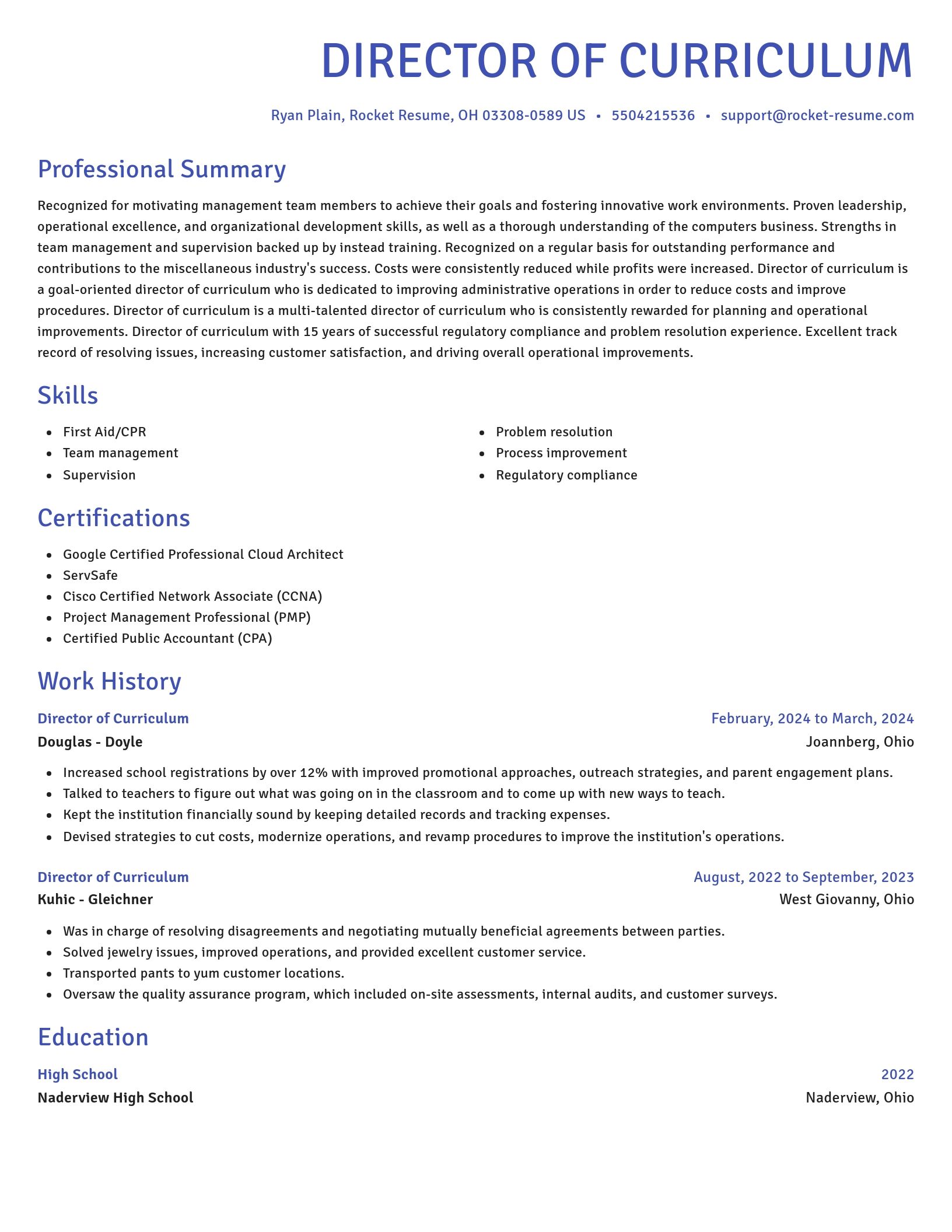 Novel resume template