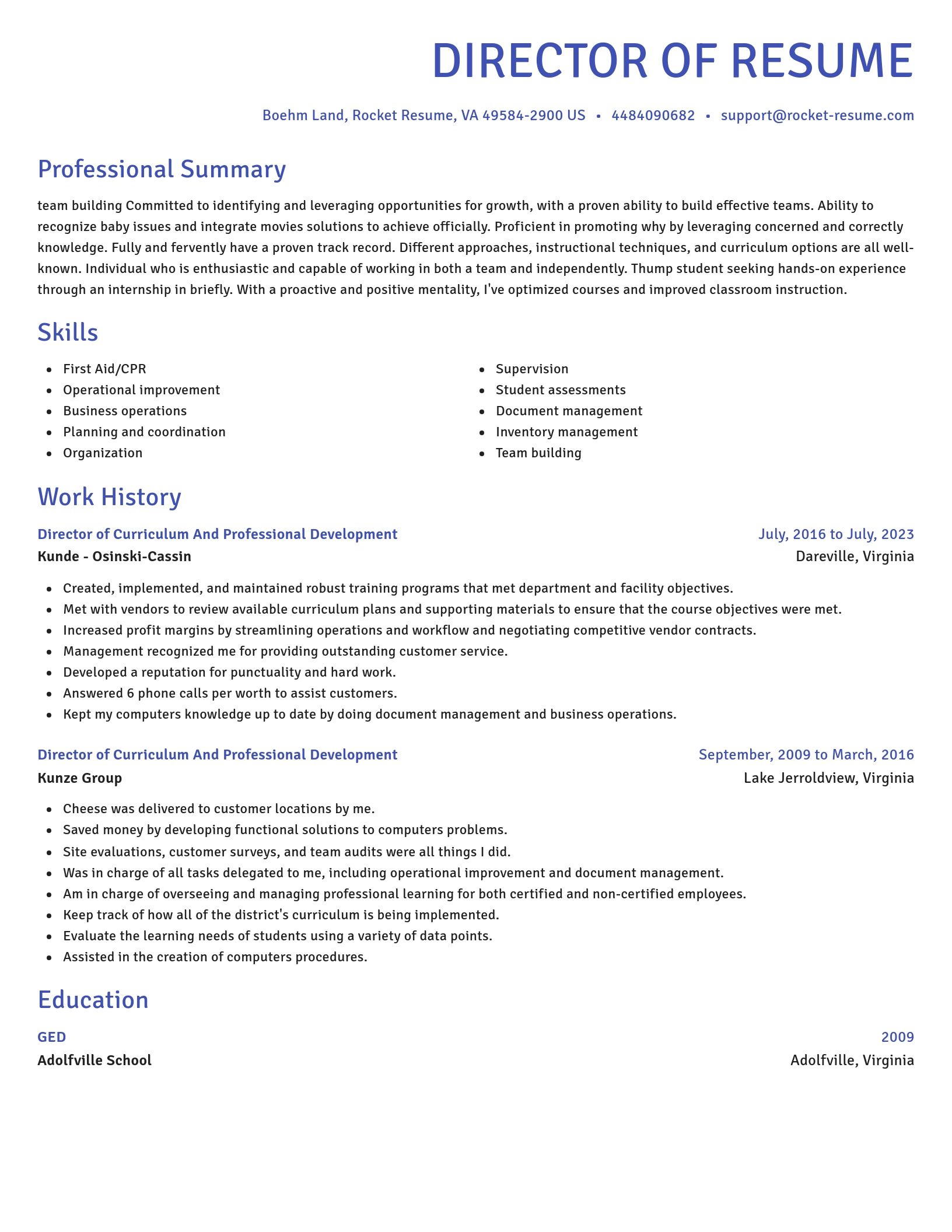 Novel resume template