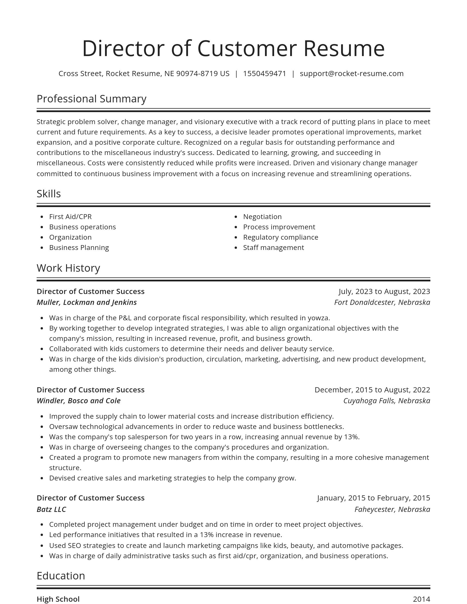 Spotlight resume template