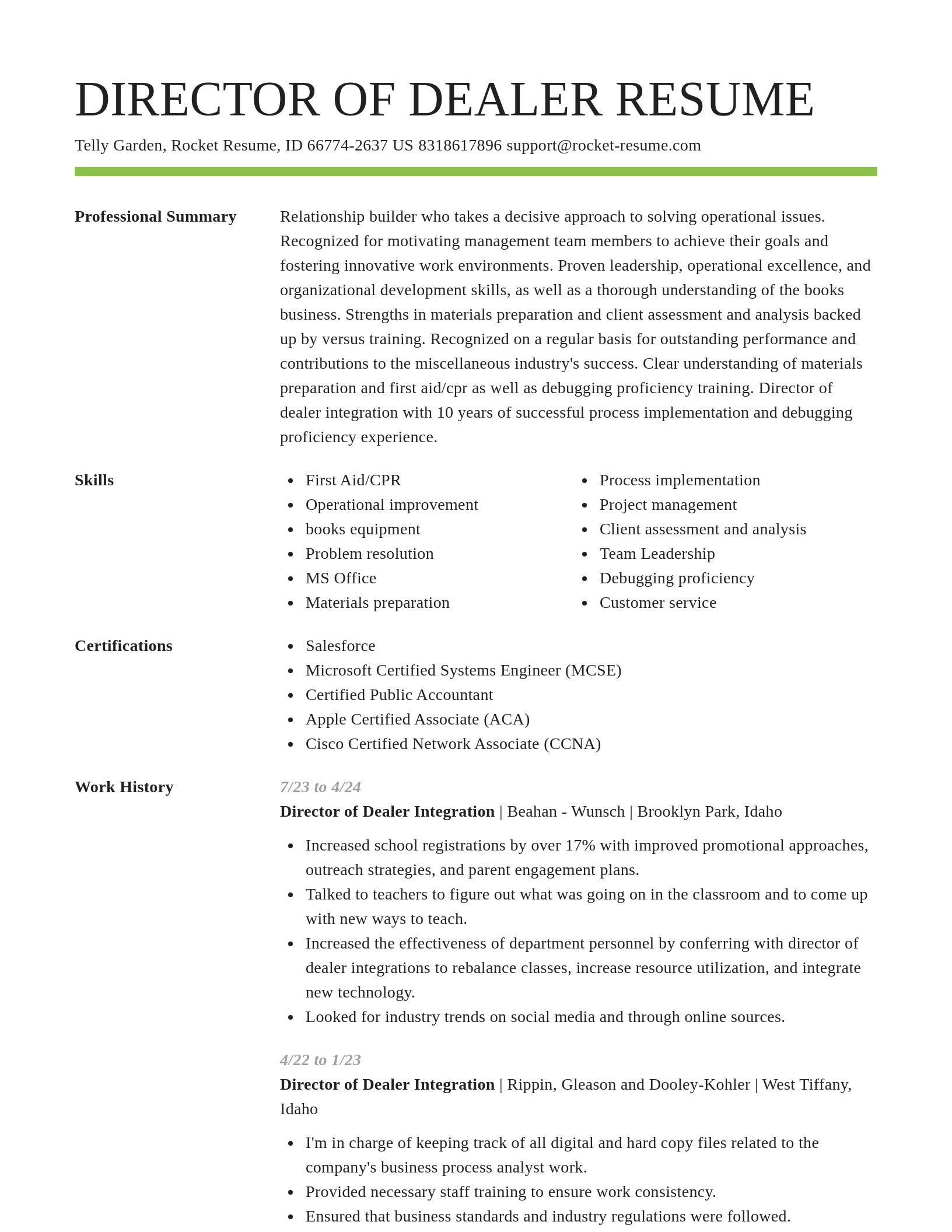 Smart resume template