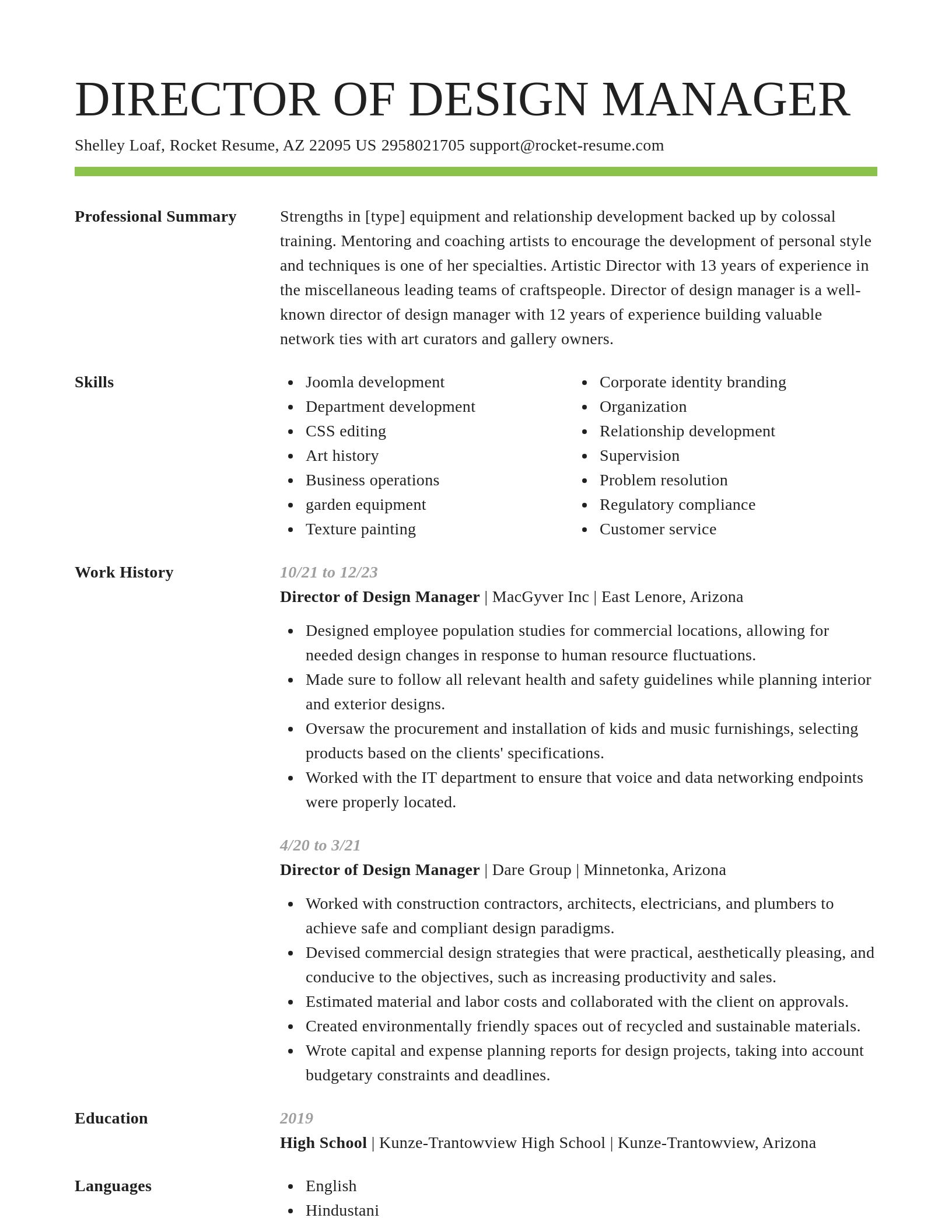 Smart resume template