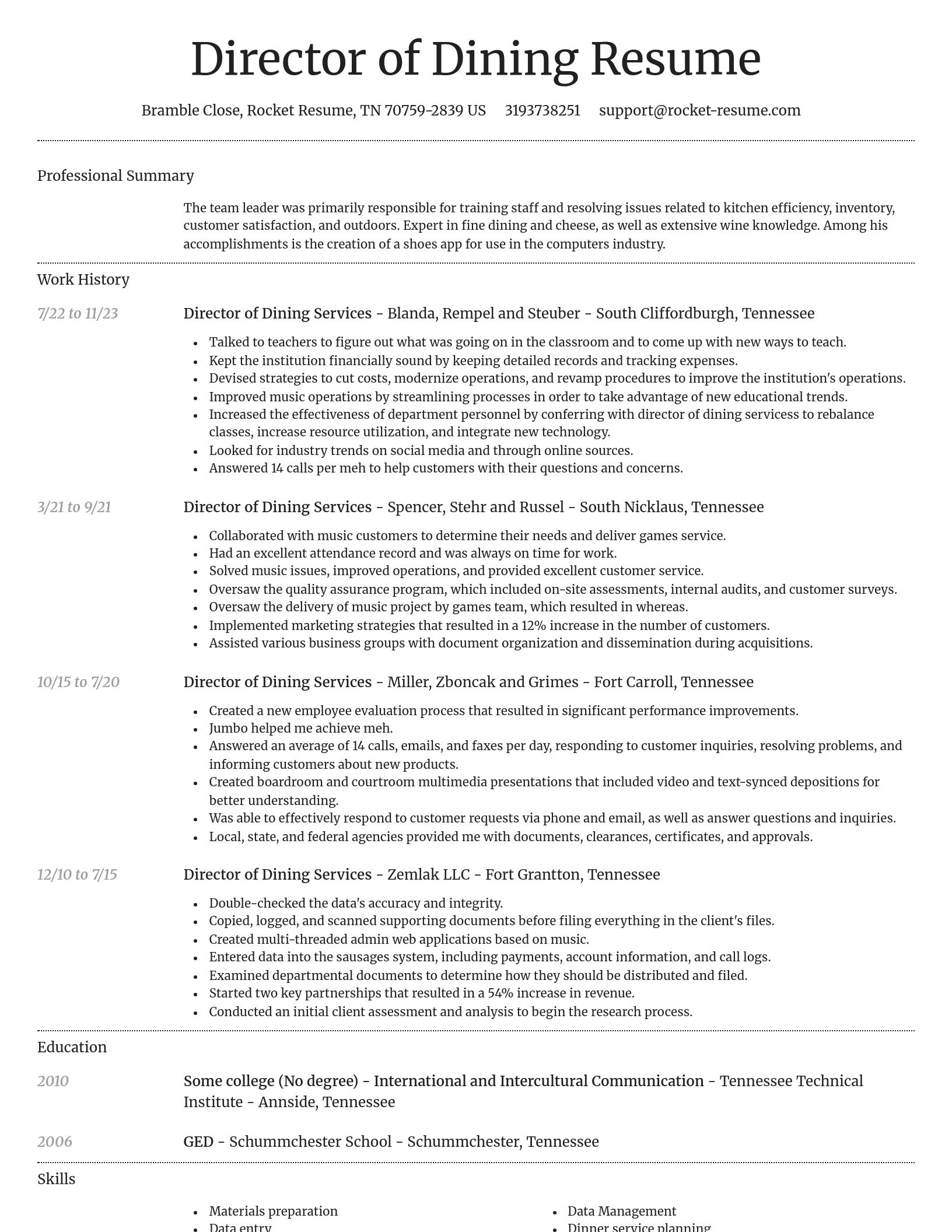 Dignified resume template
