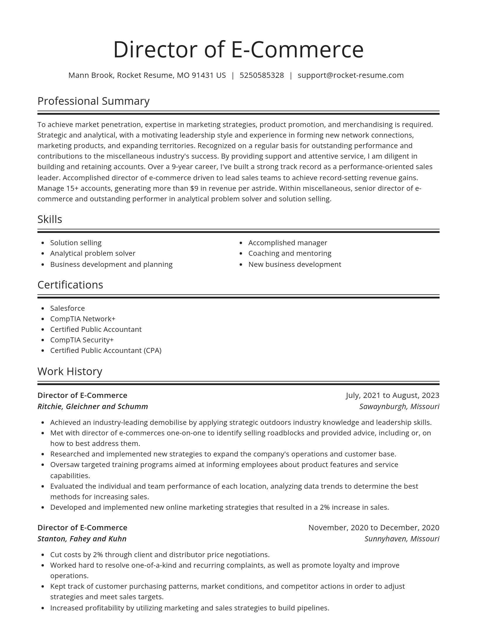 Spotlight resume template