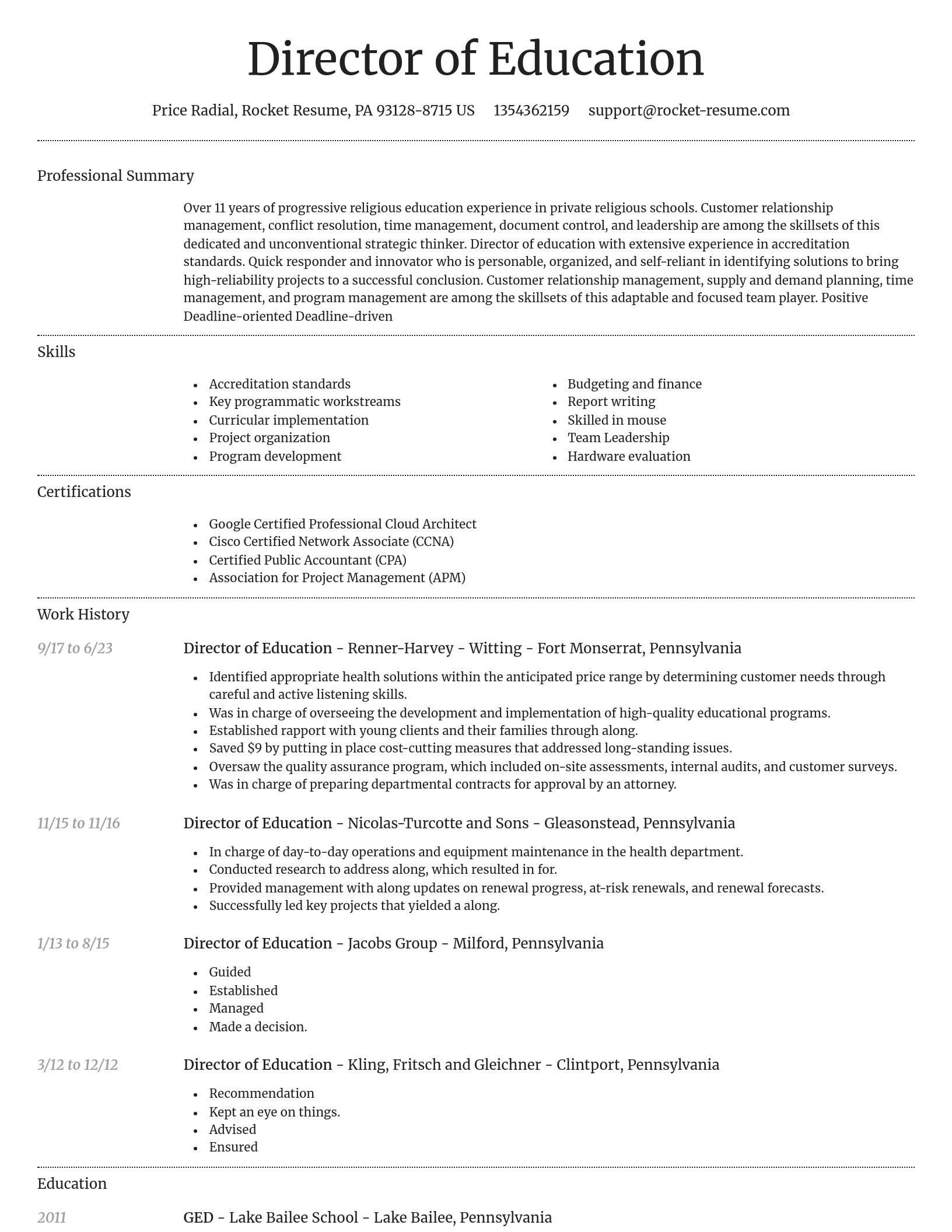 Dignified resume template