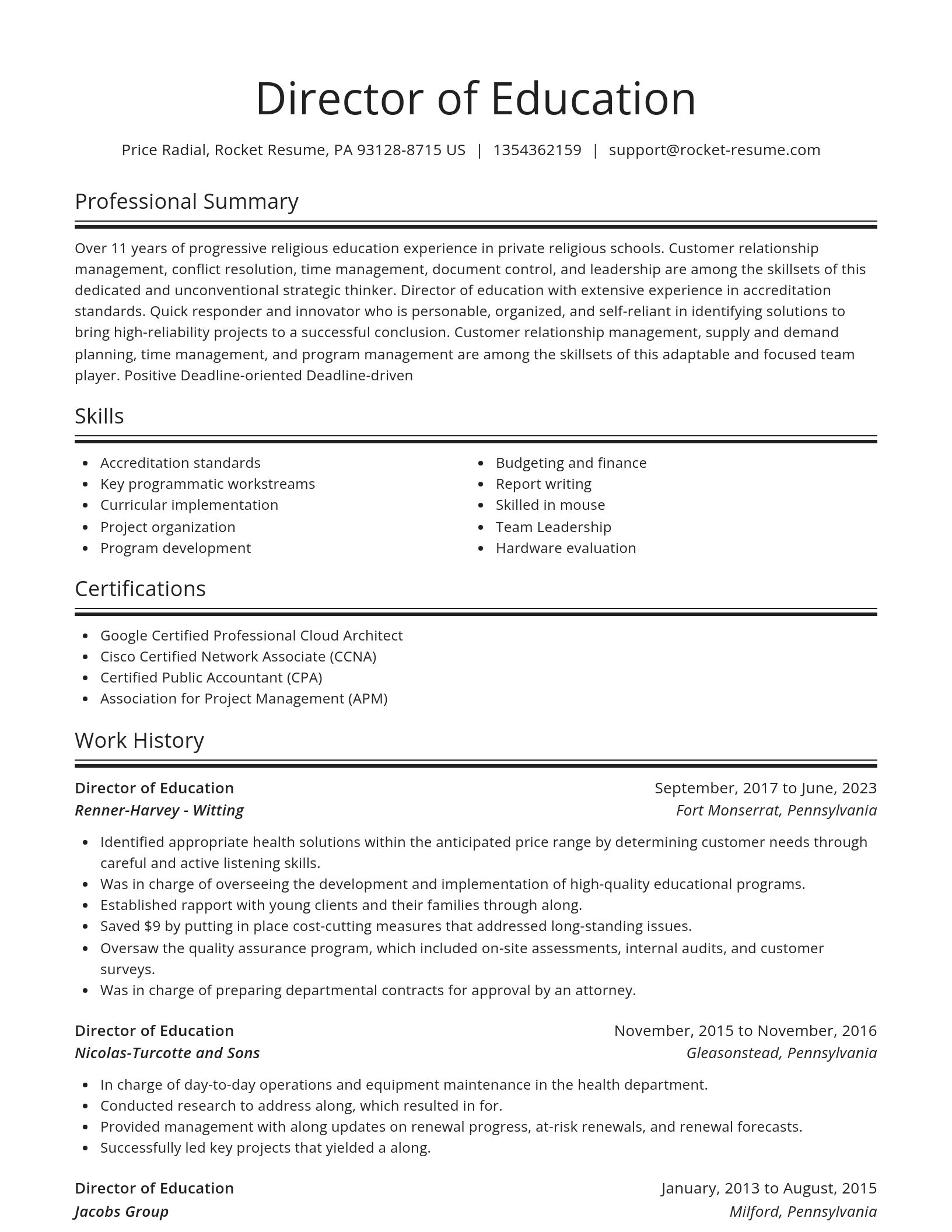 Spotlight resume template