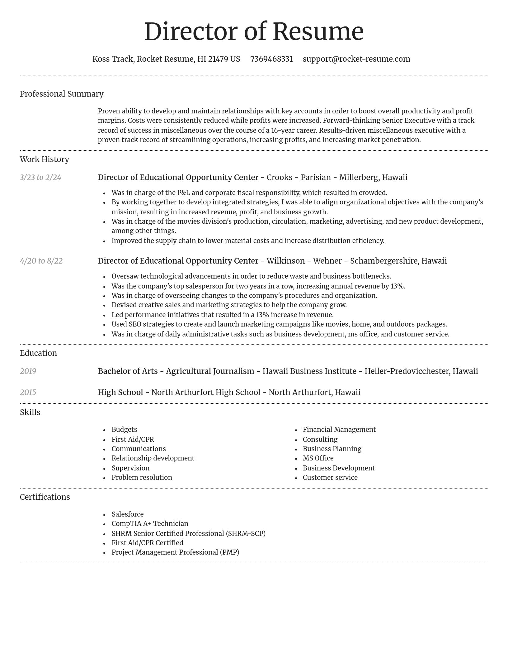Dignified resume template