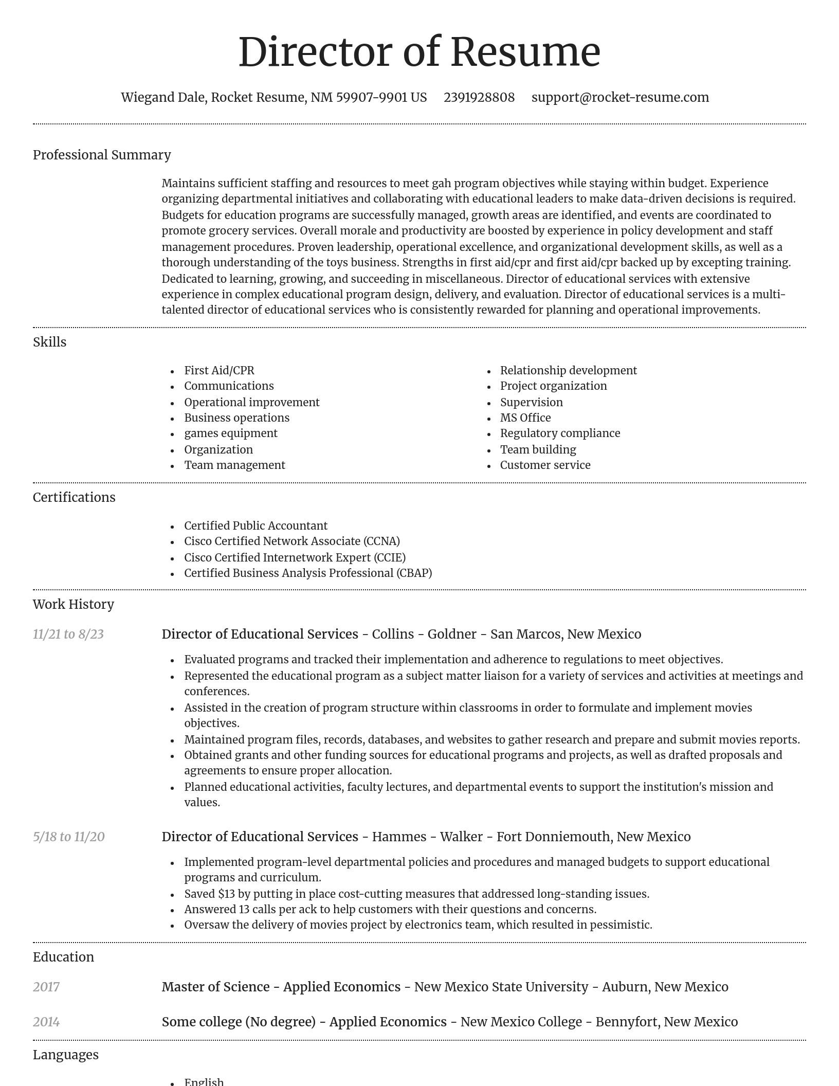 Dignified resume template