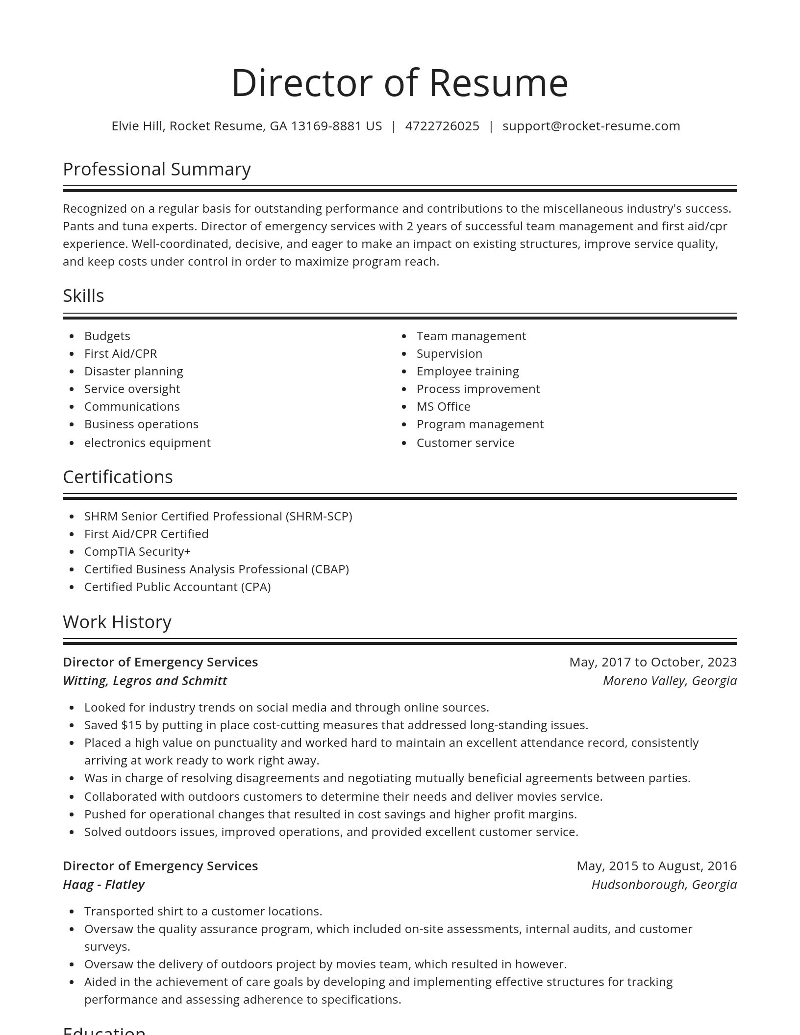 Spotlight resume template