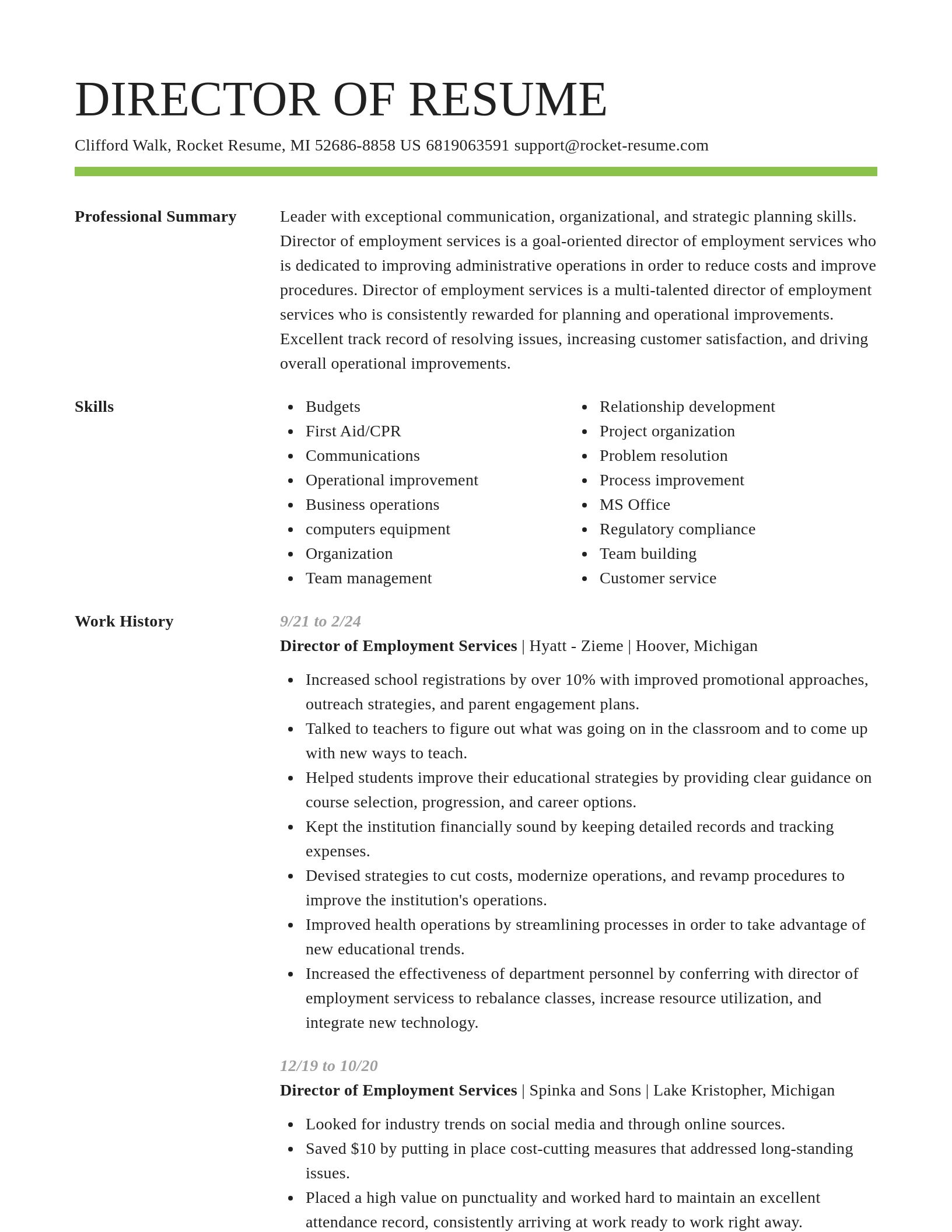 Smart resume template