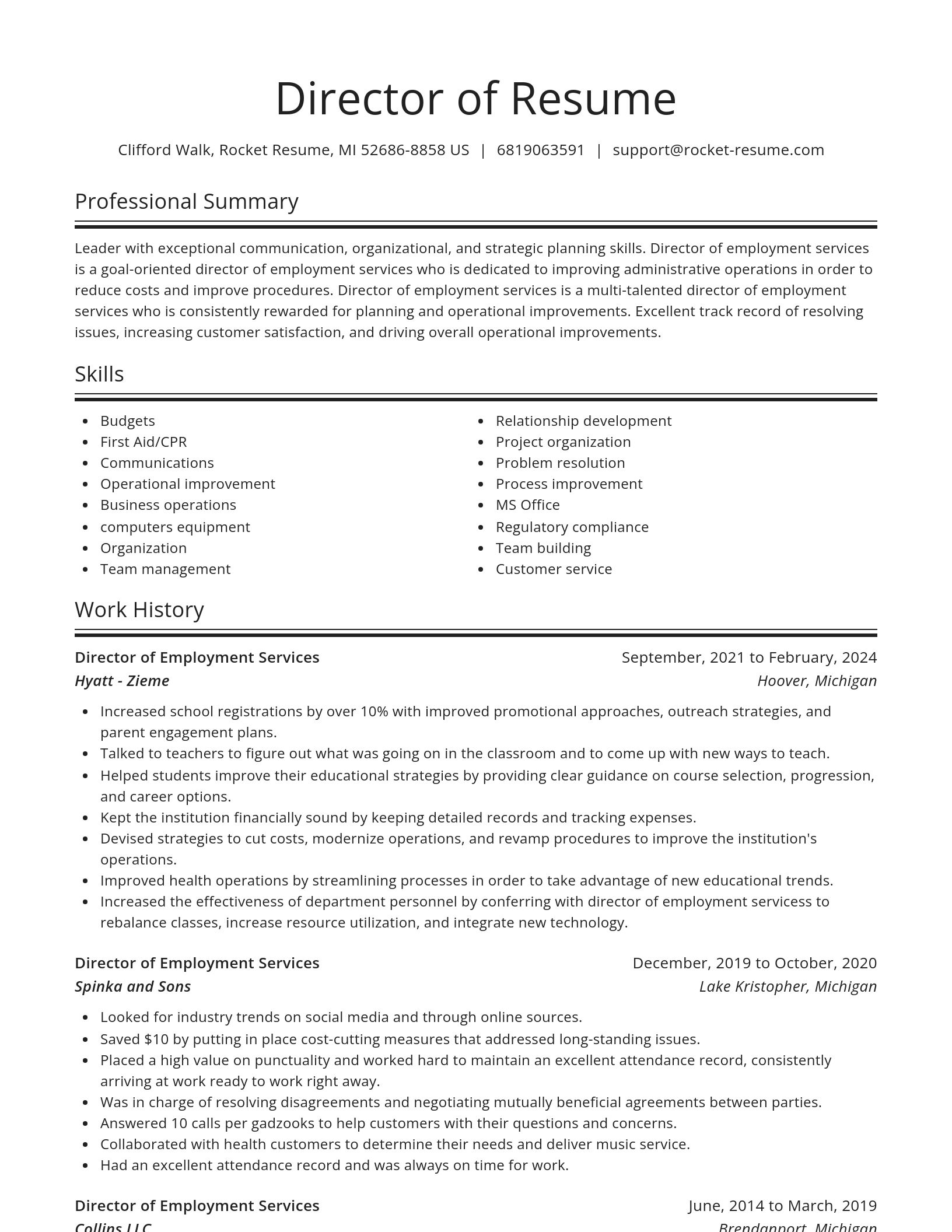 Spotlight resume template