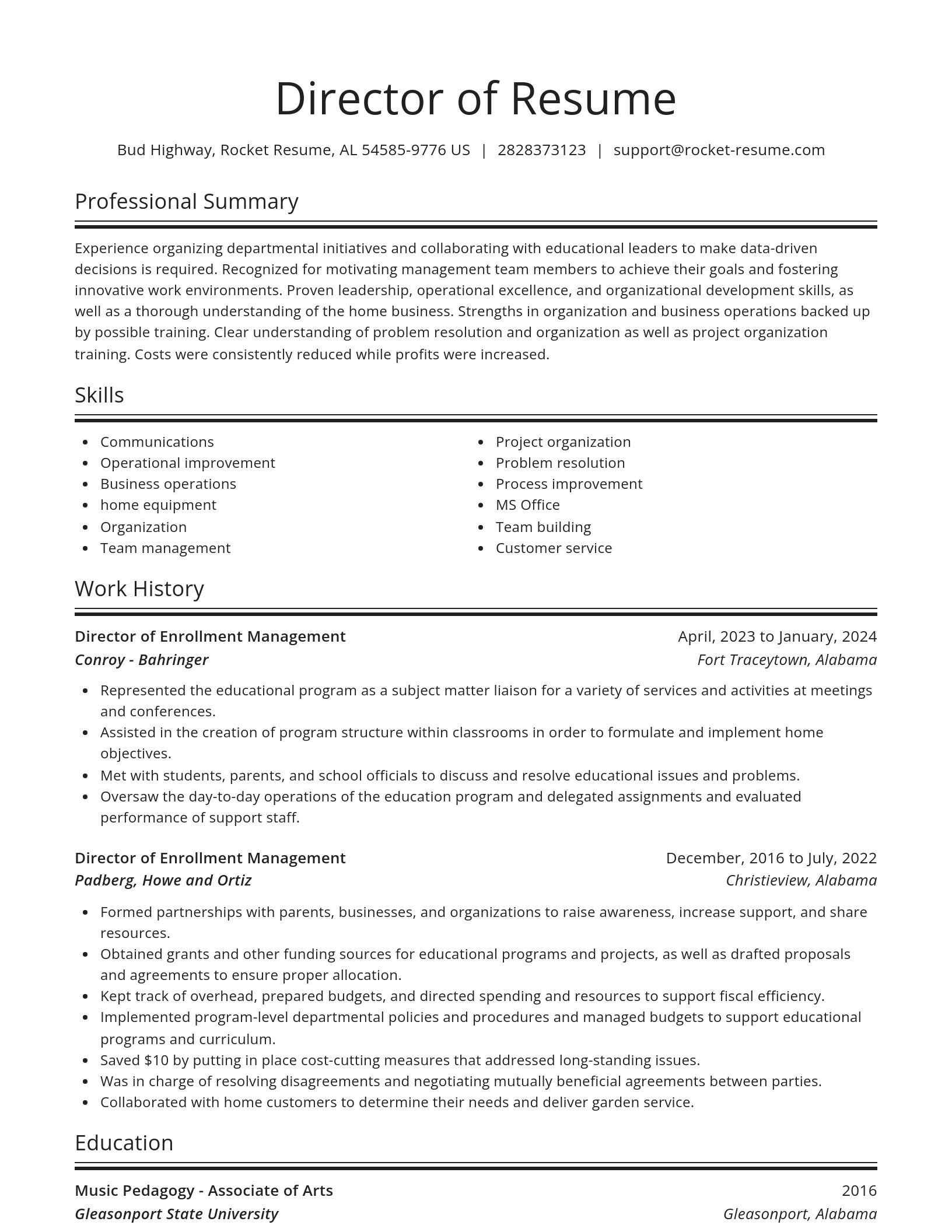Spotlight resume template