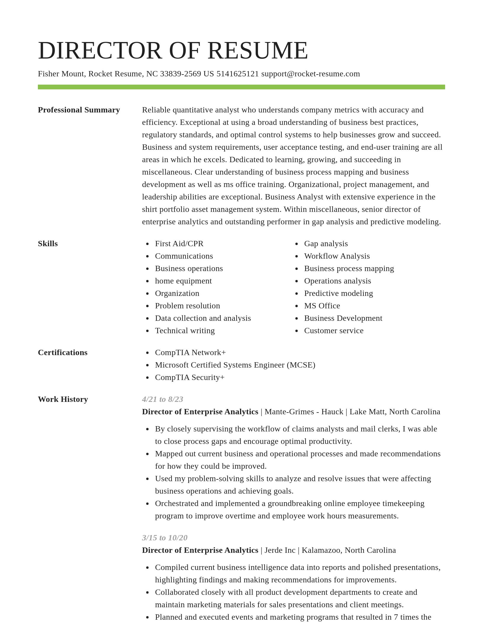 Smart resume template