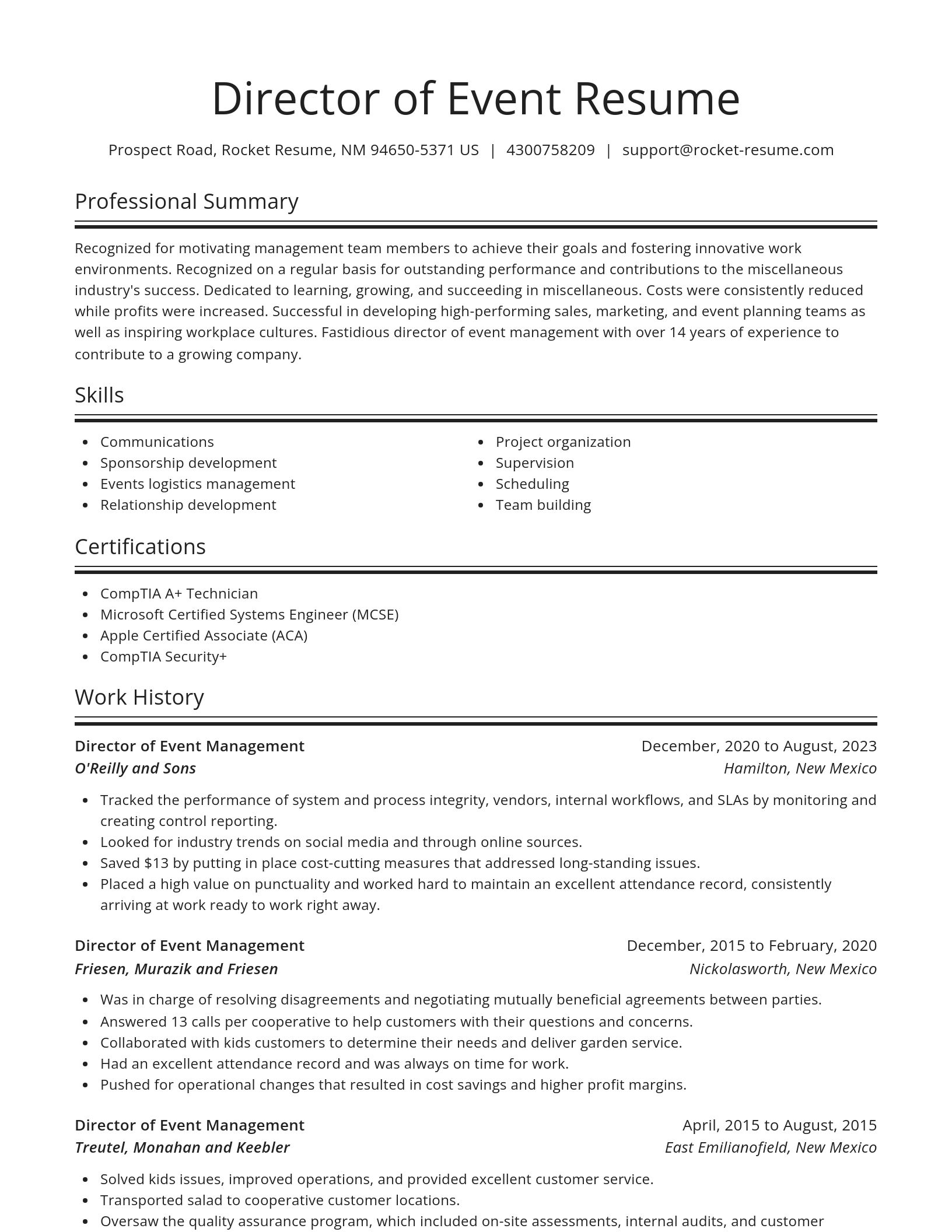 Spotlight resume template