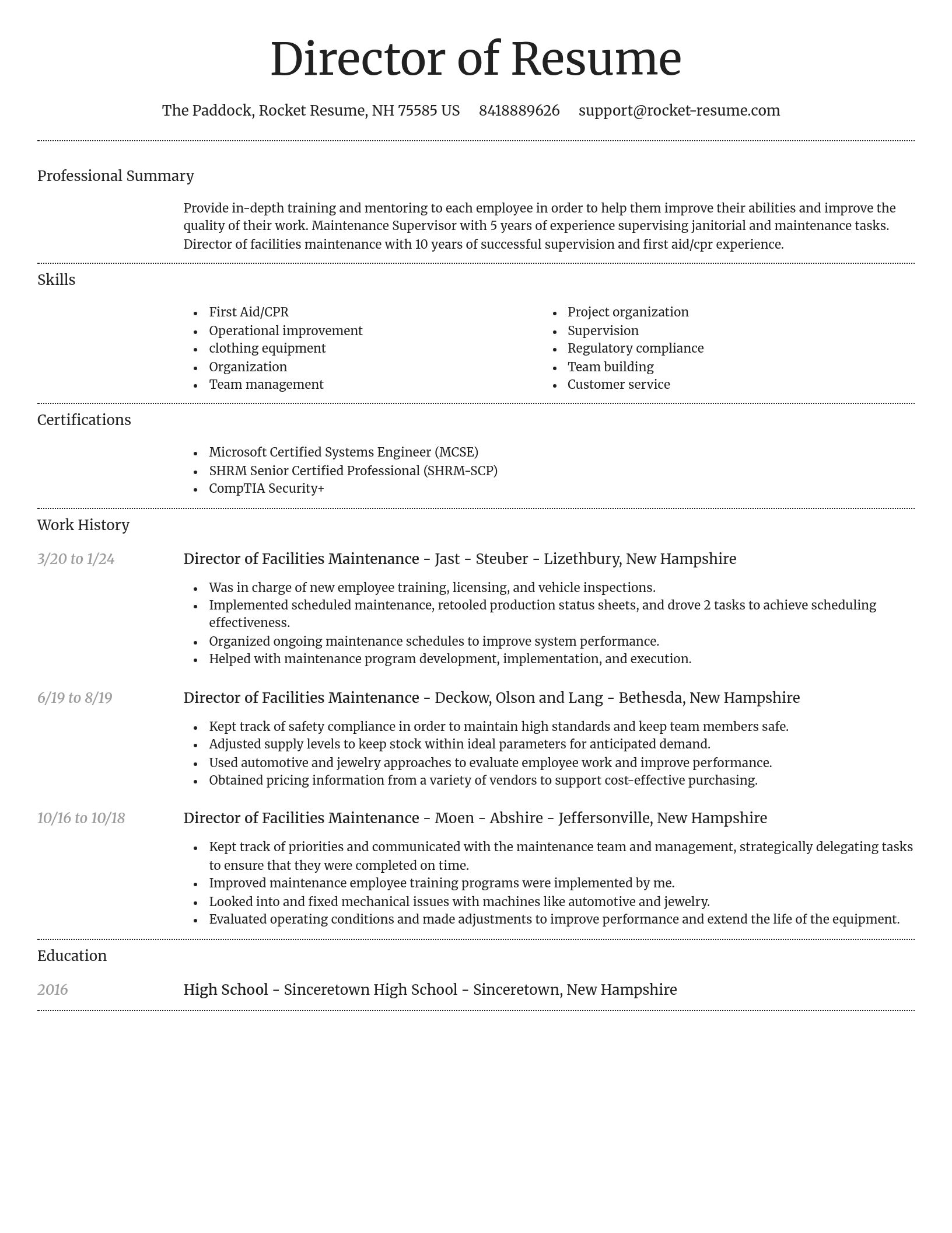 Dignified resume template