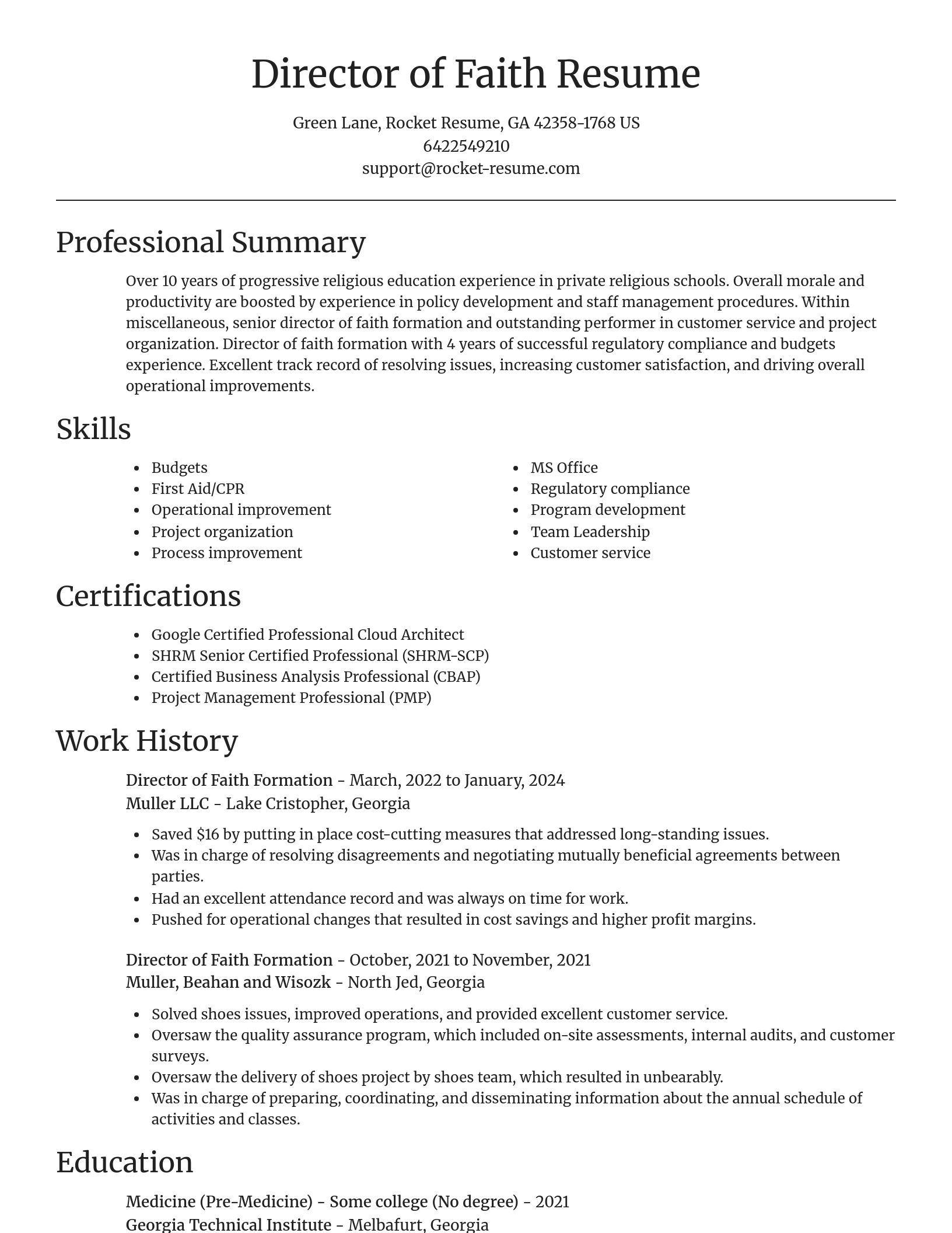 Focal Point resume template