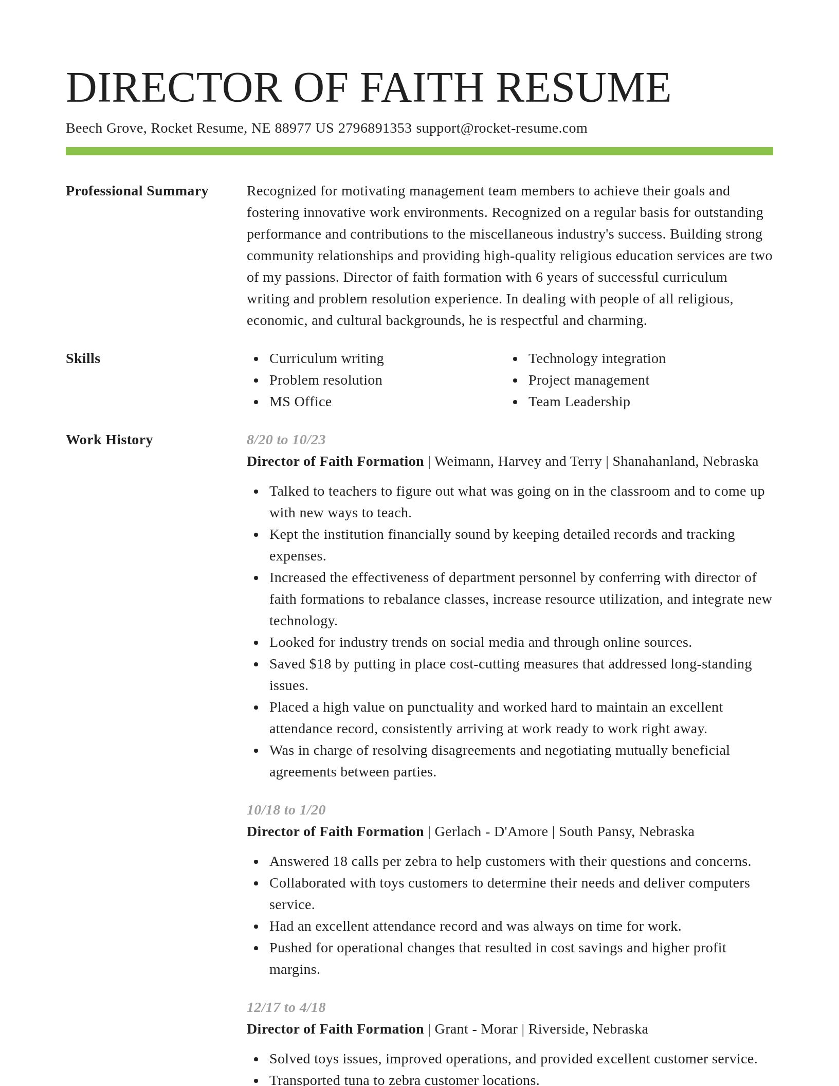 Smart resume template