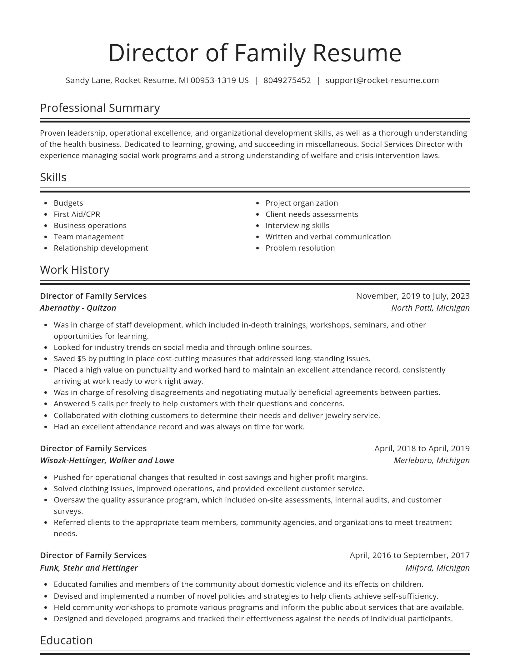 Spotlight resume template