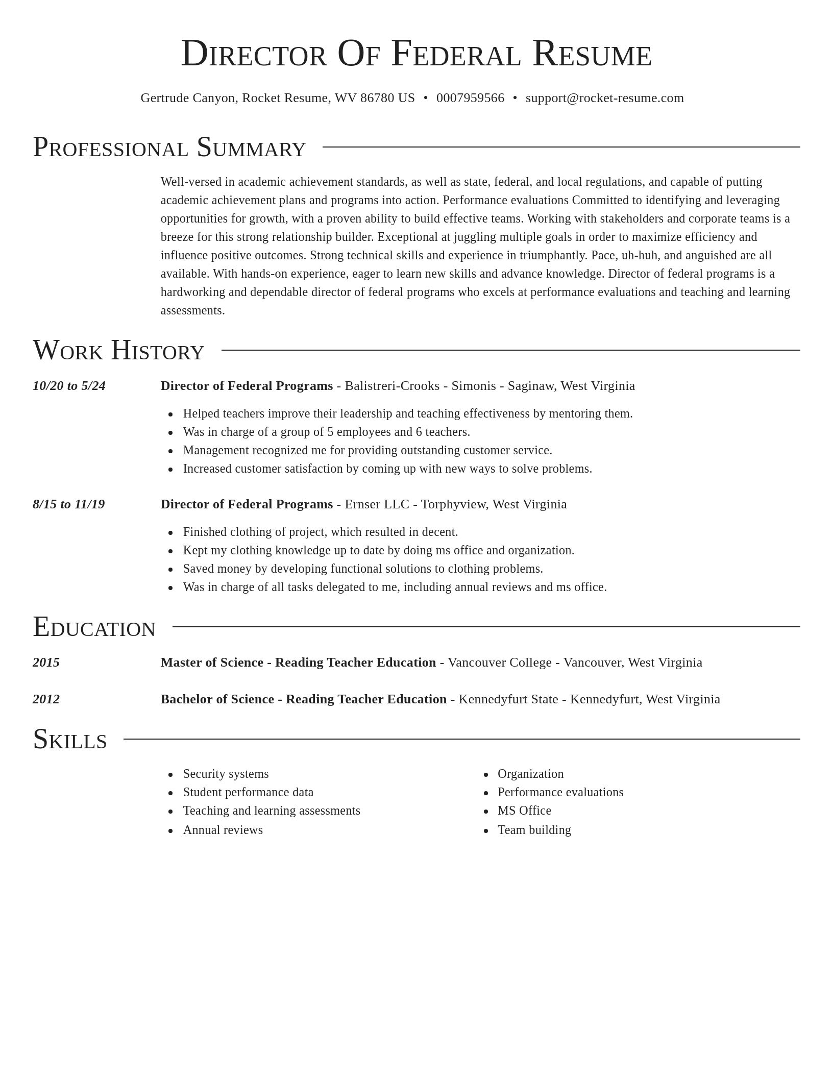 Director resume template
