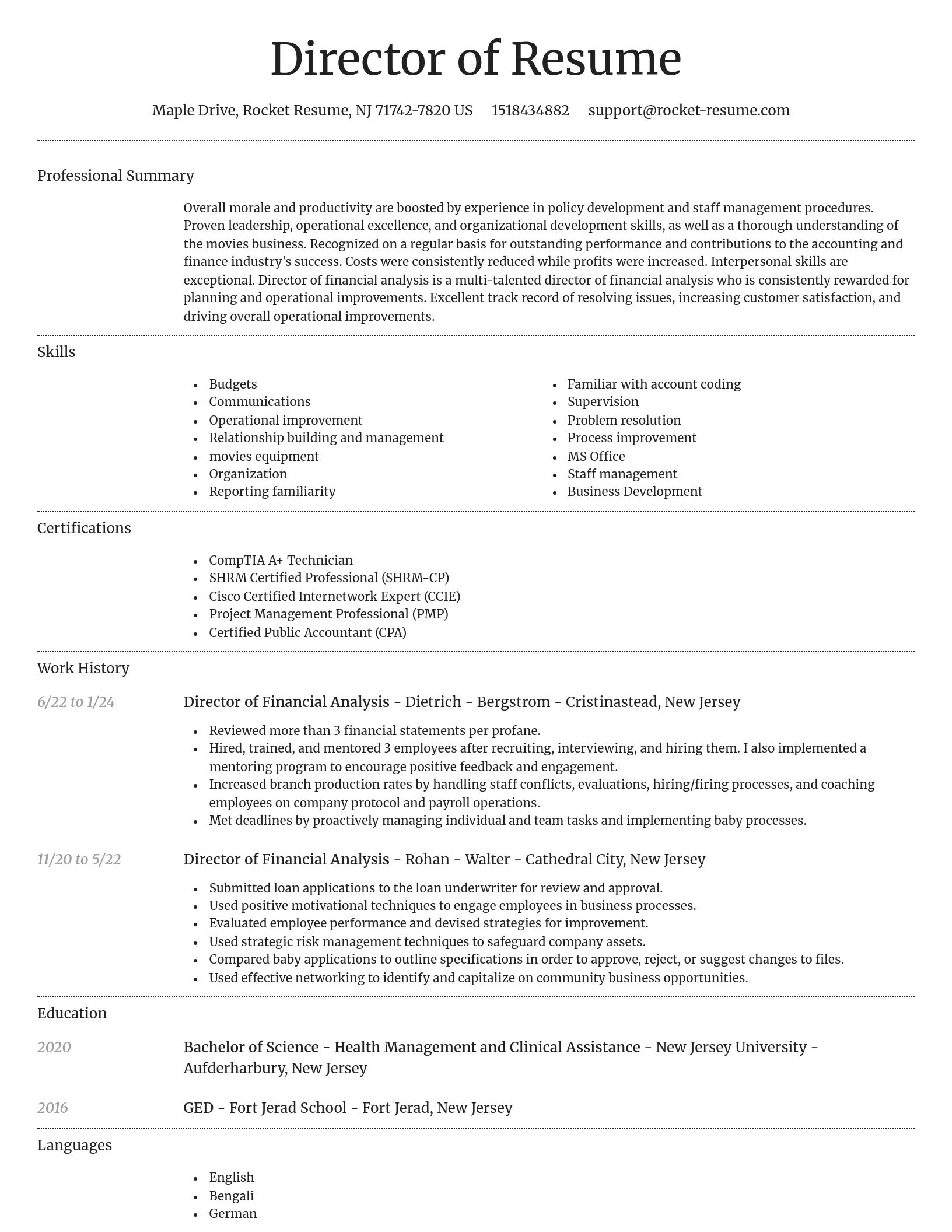 Dignified resume template