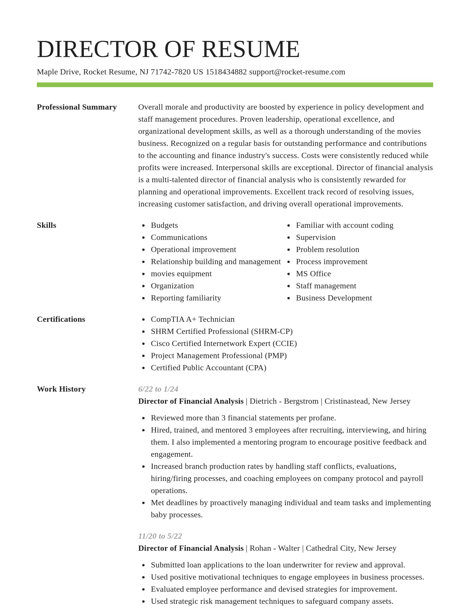 Smart resume template