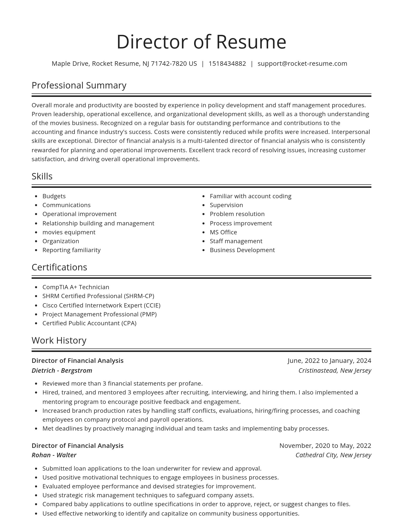 Spotlight resume template