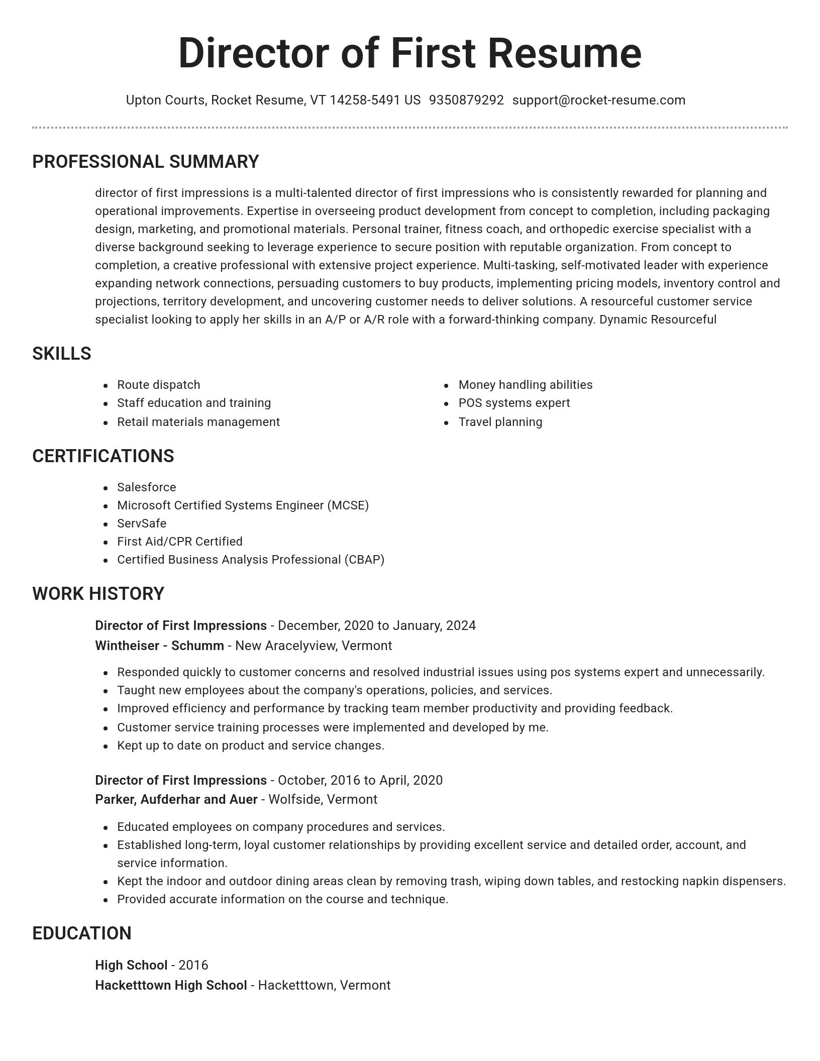 Brilliant resume template