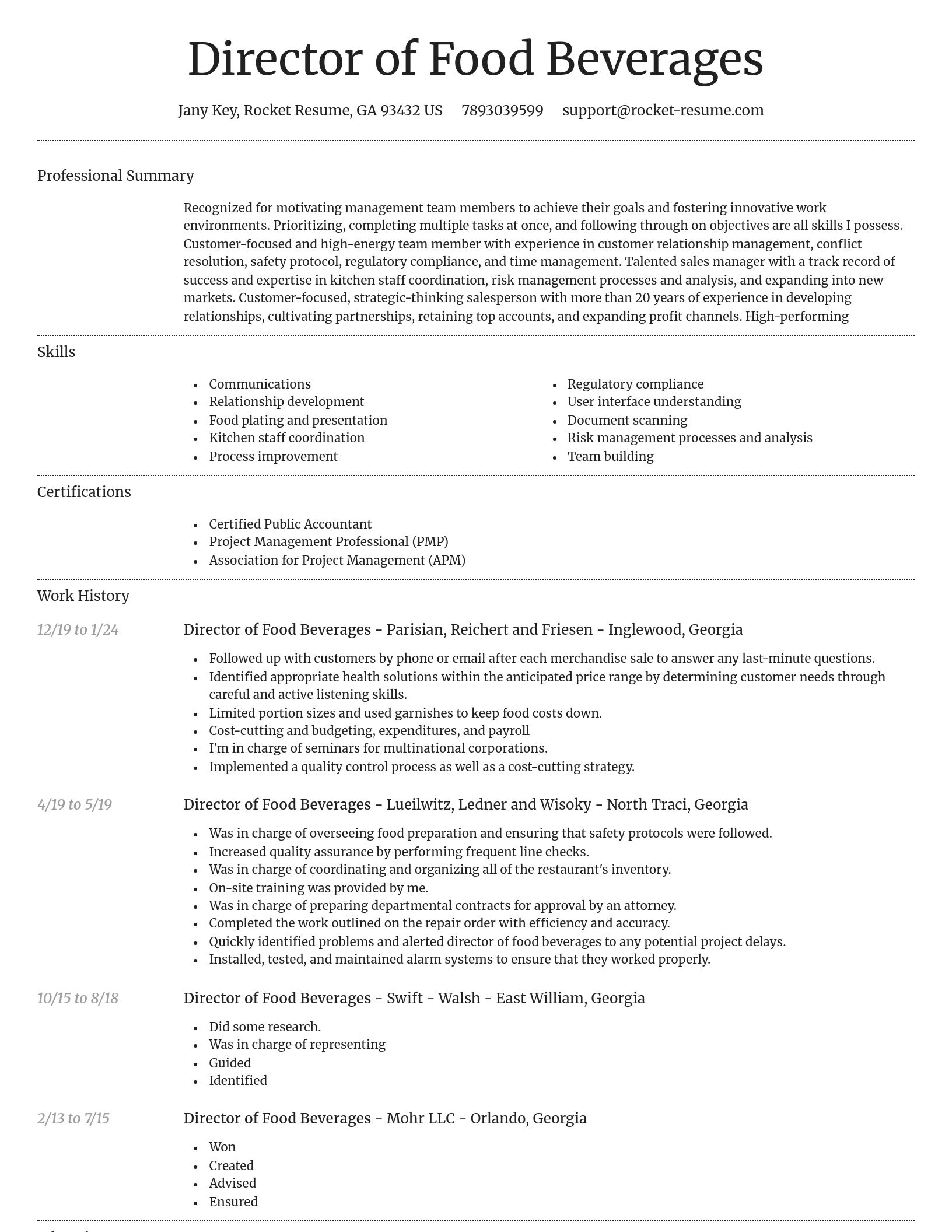 Dignified resume template