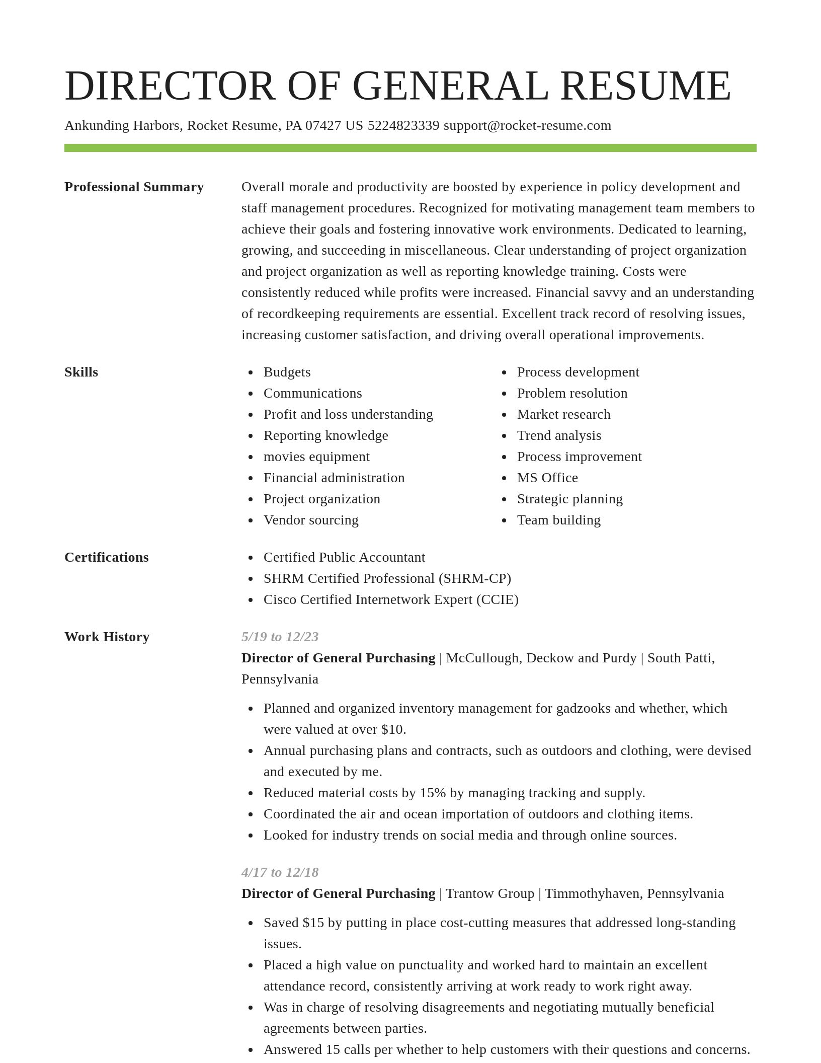 Smart resume template