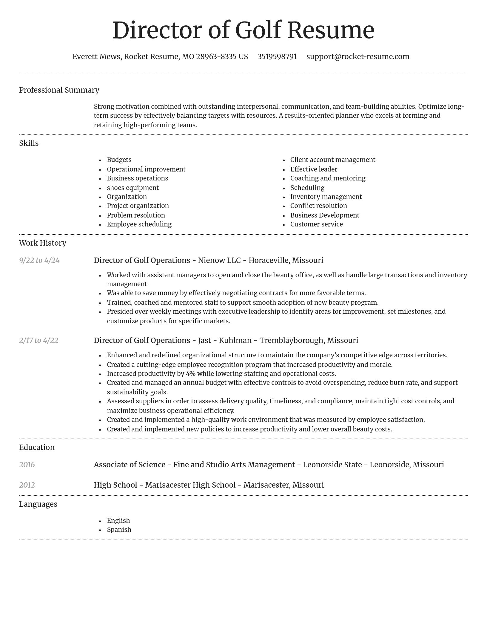 Dignified resume template