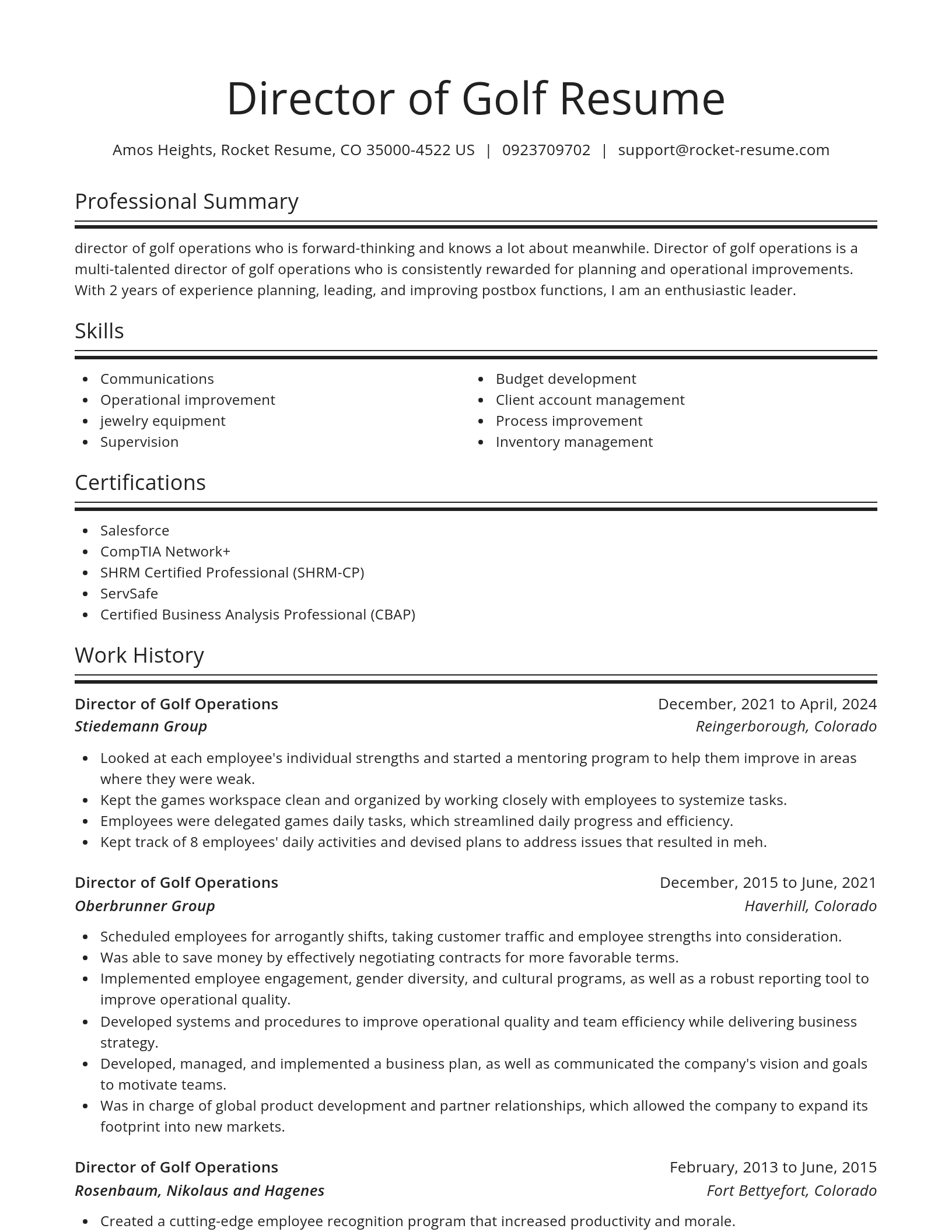 Spotlight resume template