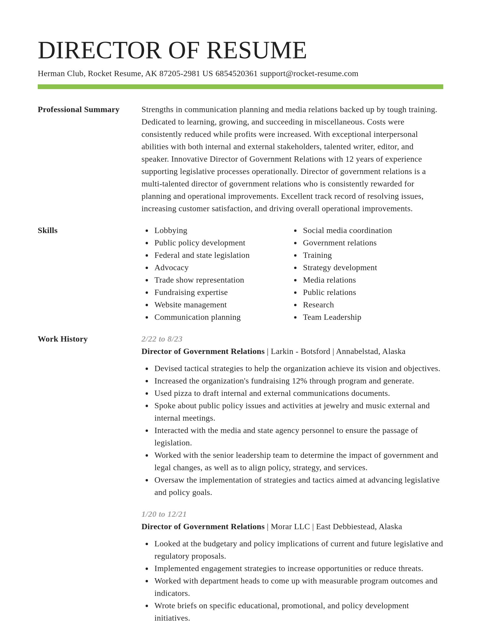Smart resume template