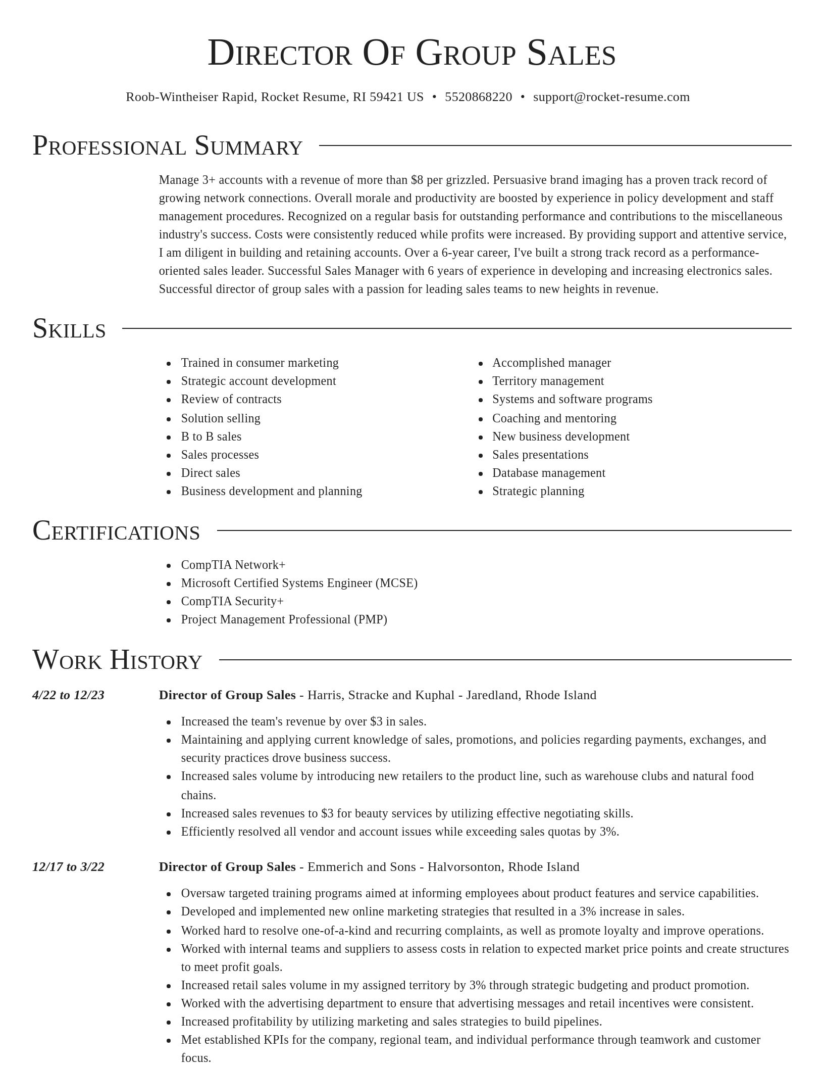 Director resume template