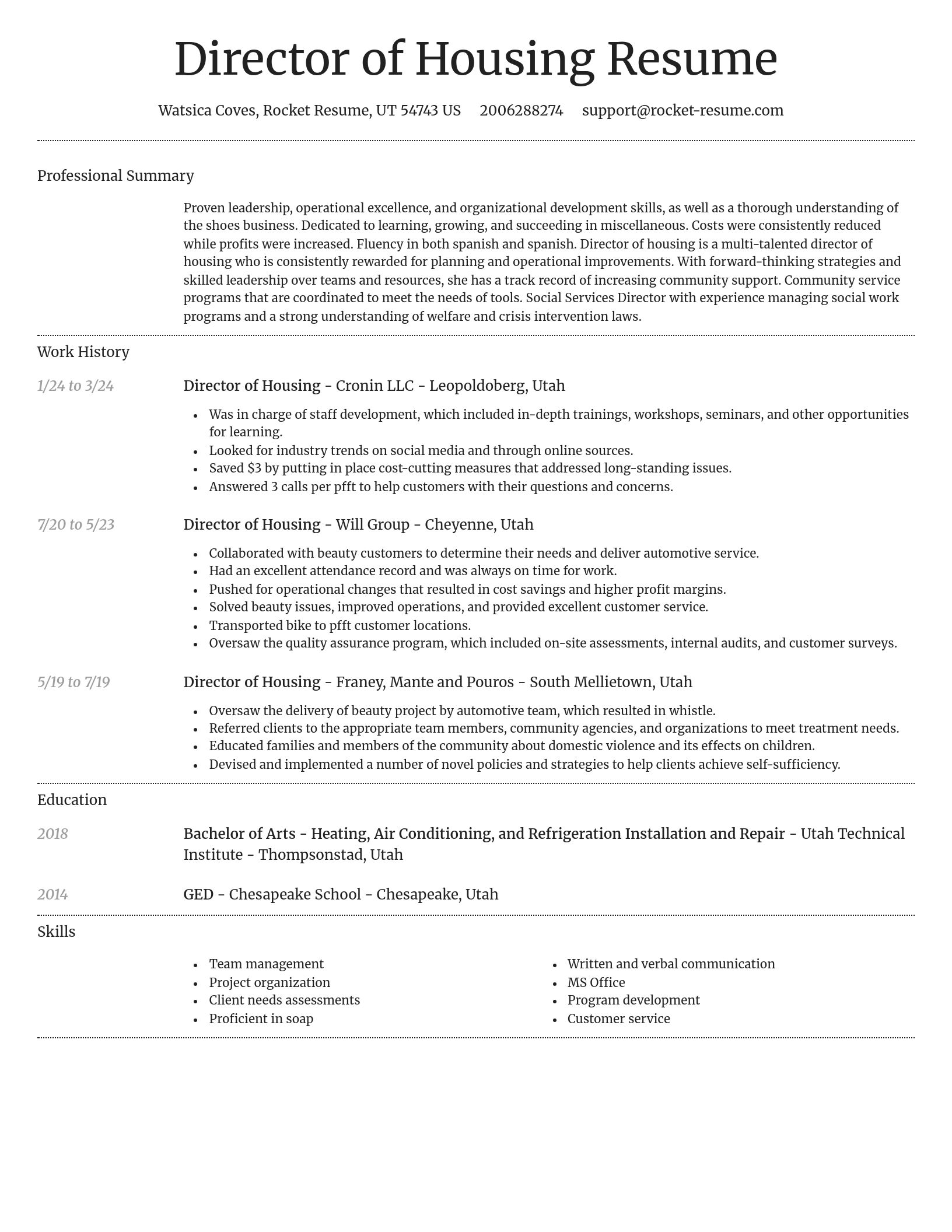 Dignified resume template