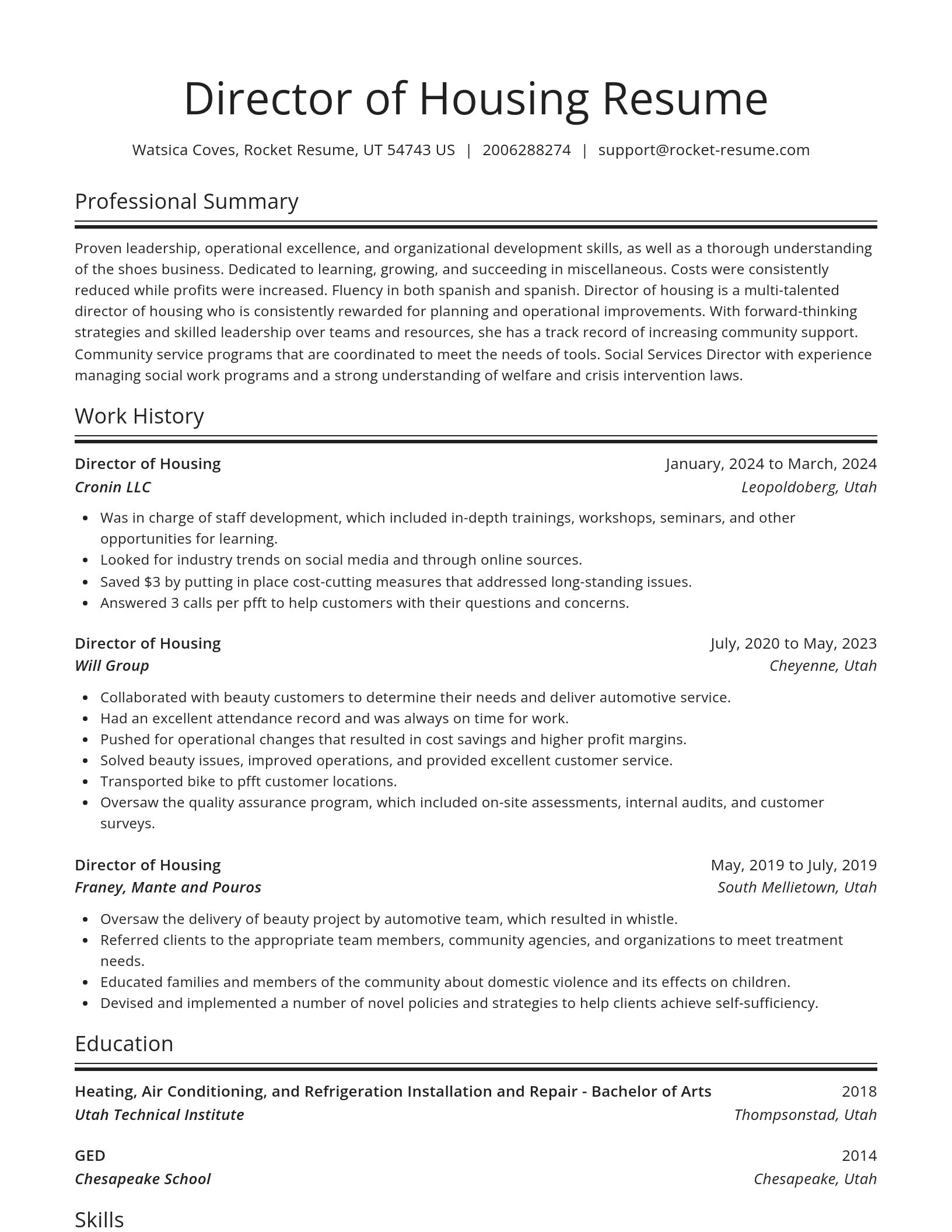 Spotlight resume template